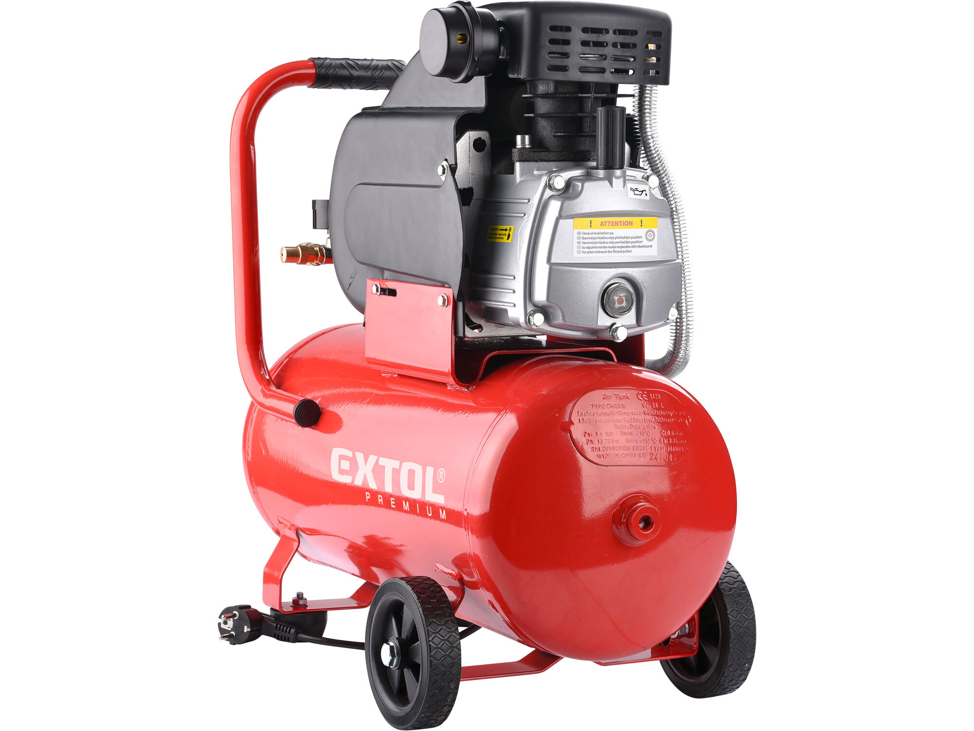 EXTOL PREMIUM 8895310 Kompresor olejový, príkon 1,5kW, nádoba 24l, max. 8bar