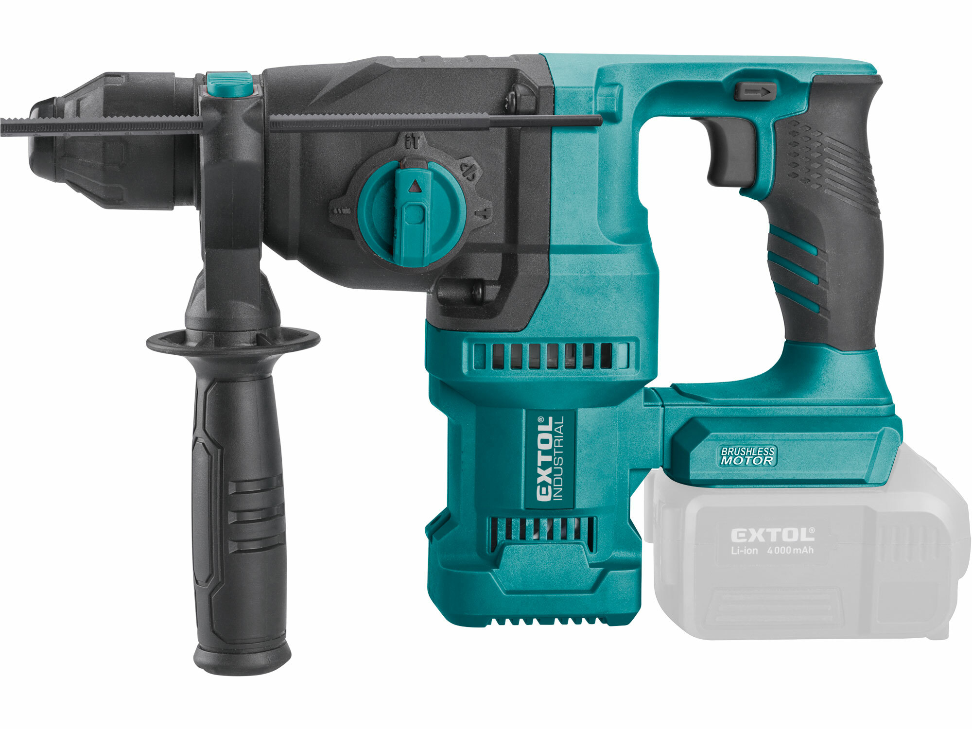 EXTOL INDUSTRIAL 8791817 Kladivo vŕtacie aku Share20V, bez aku, SDS-plus, 2,6J, bezuhlíkový motor