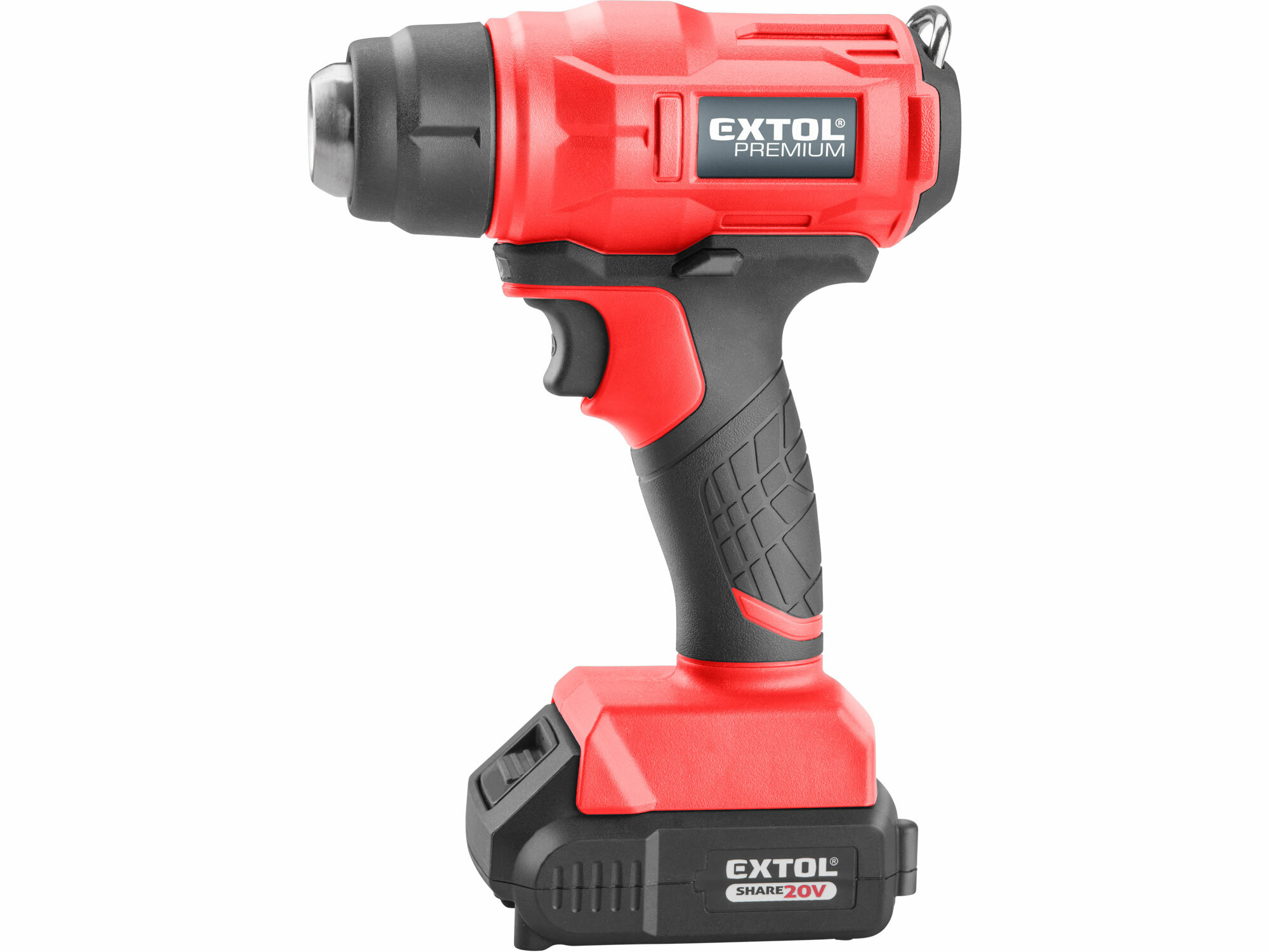 EXTOL PREMIUM 8891866 Pištoľ teplovzdušná aku Share20V, 1x2Ah, 550°C