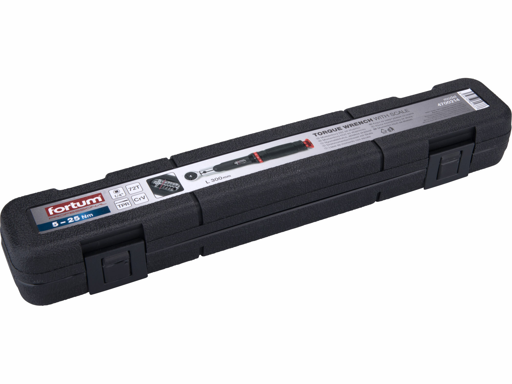 FORTUM 4700214 Kľúč momentový so stupnicou, 1/4", 5-25Nm, dĺžka 300mm