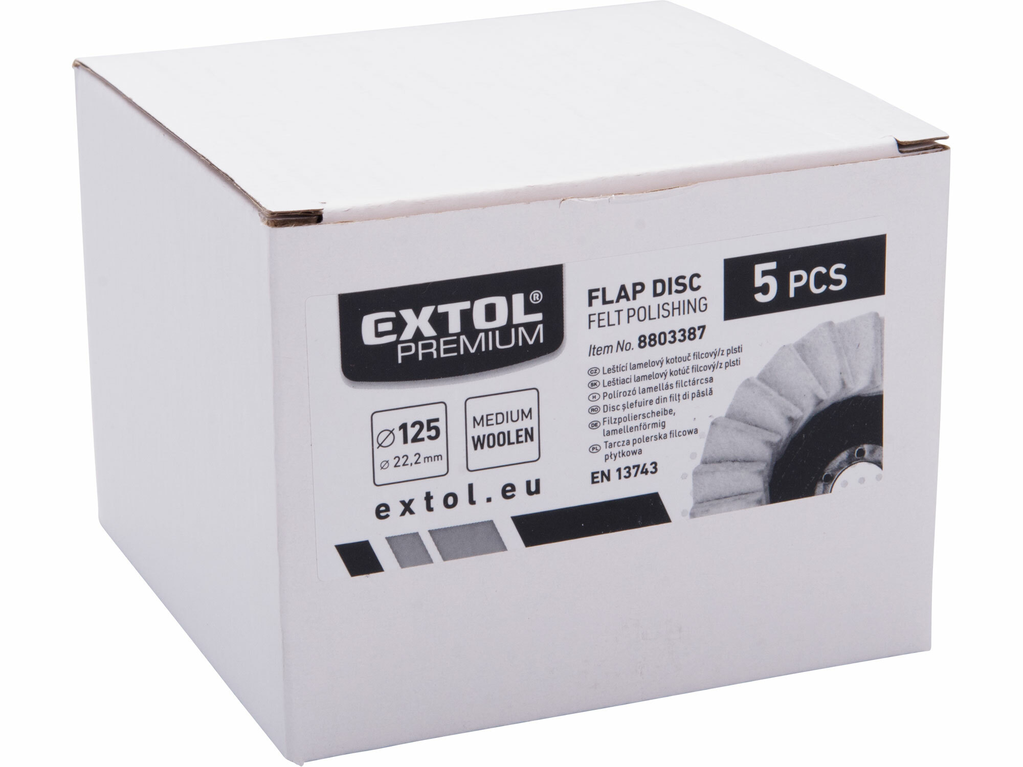 EXTOL PREMIUM 8803387 Kotúč leštiaci filcový, šikmé lamely, Ø125x12mm