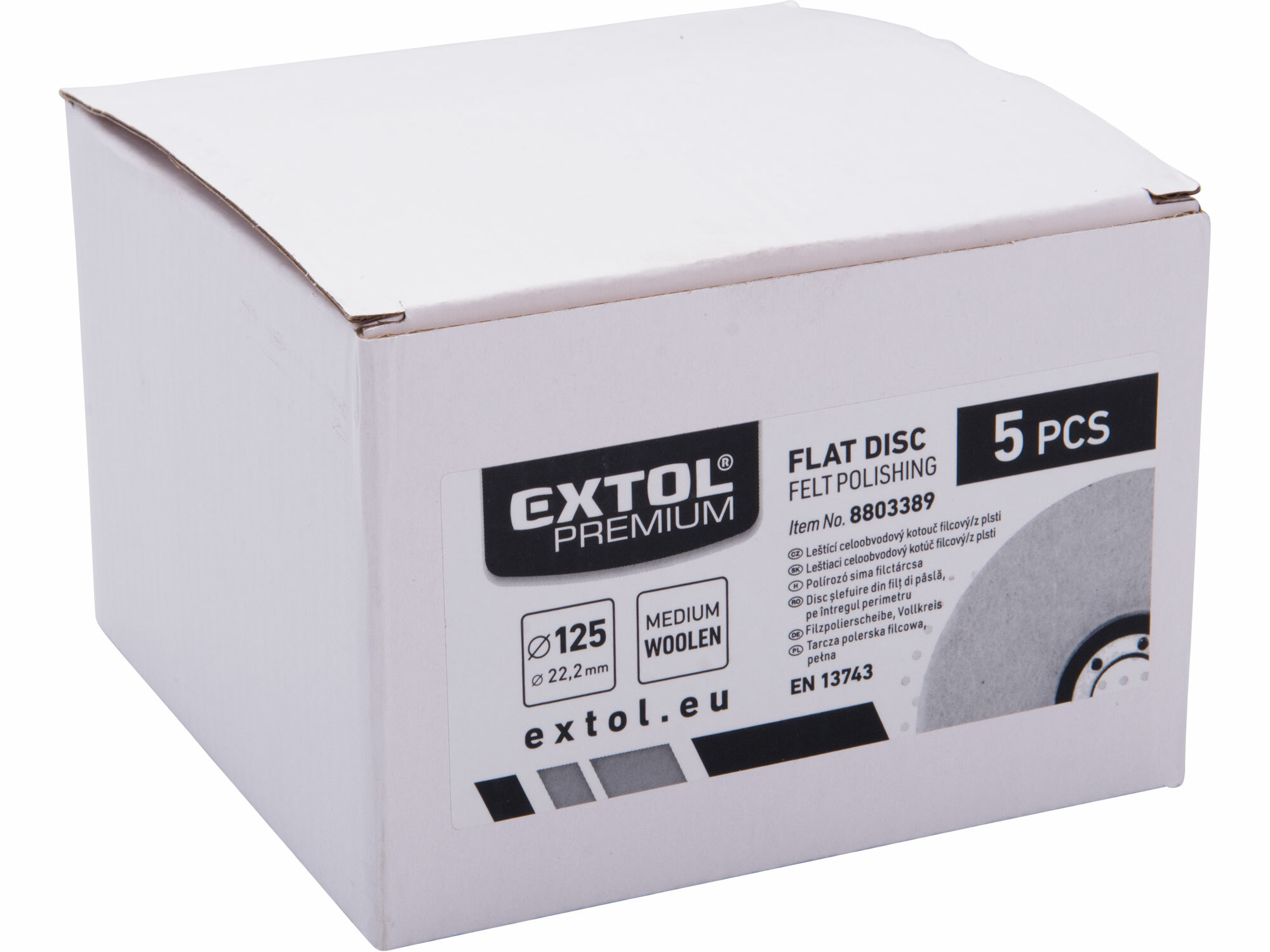 EXTOL PREMIUM 8803389 Kotúč leštiaci filcový plný, Ø125x15mm