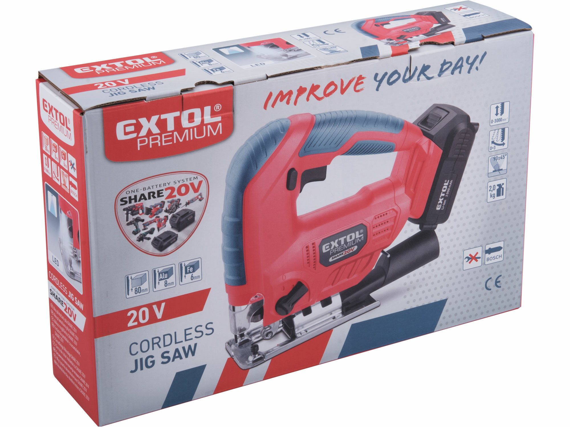 EXTOL PREMIUM 8891825 Píla priamočiara aku Share20V, bez aku, kmit 22mm