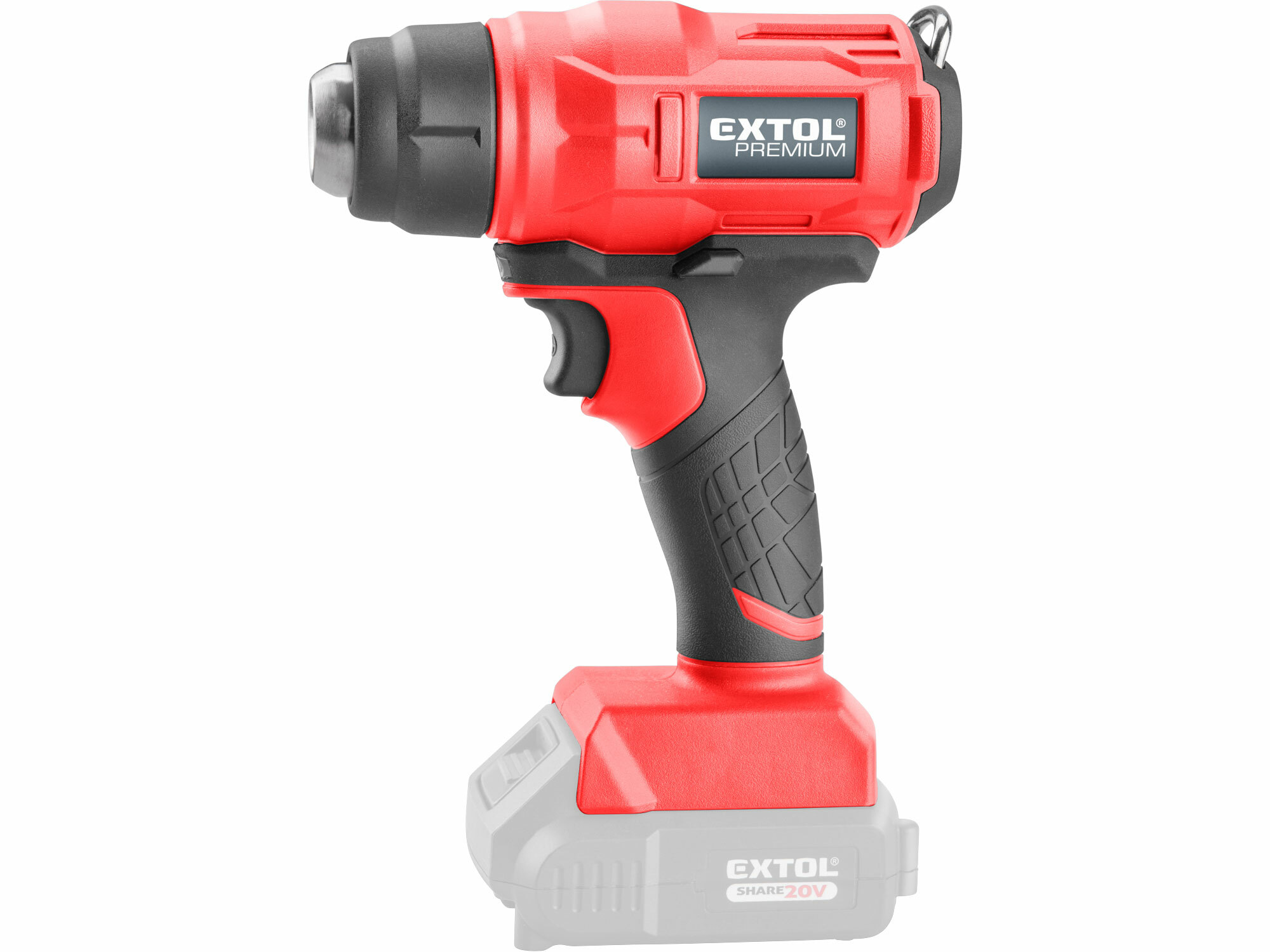 EXTOL PREMIUM 8891867 Pištoľ teplovzdušná aku Share20V, bez aku, 550°C