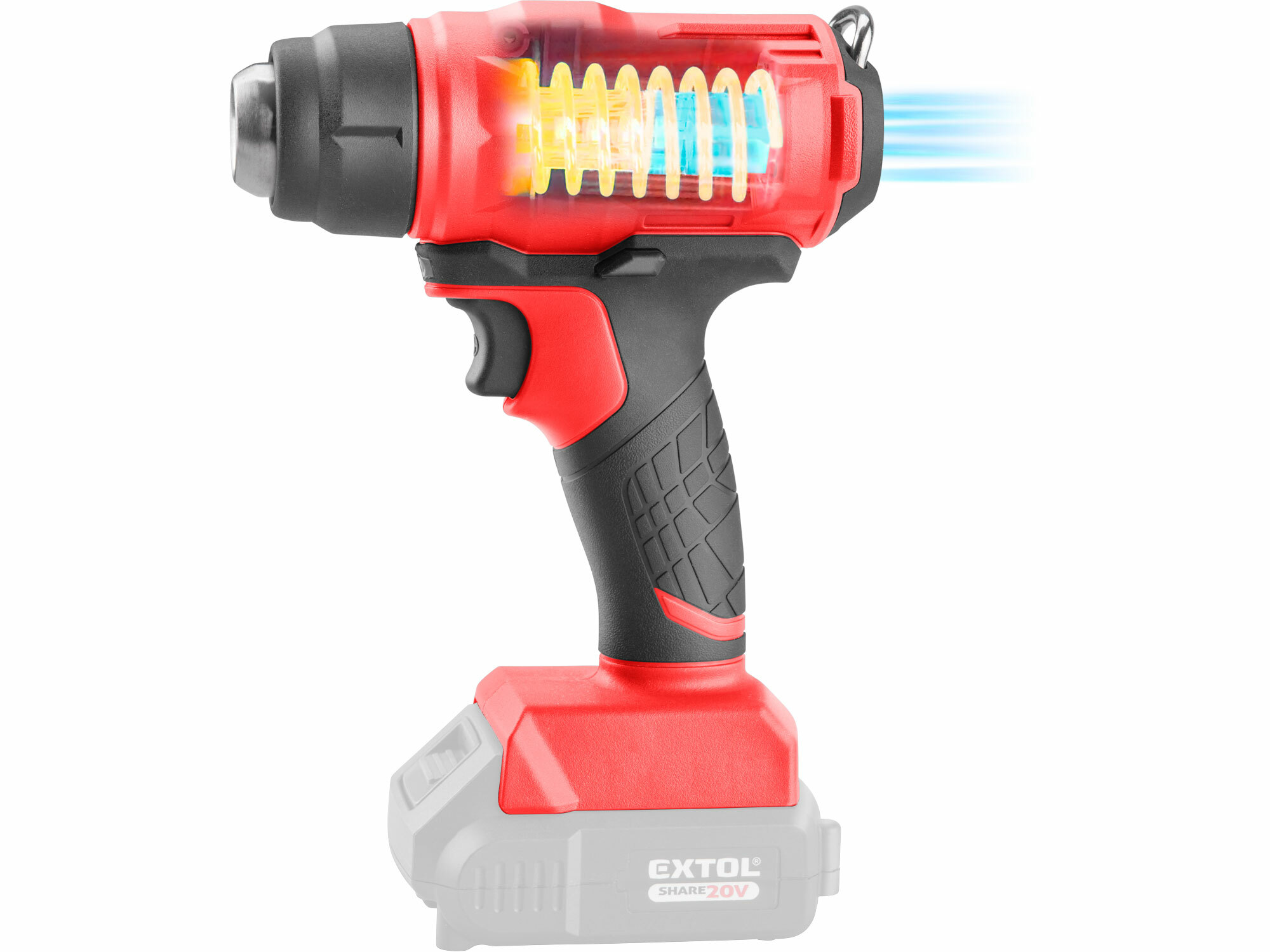 EXTOL PREMIUM 8891867 Pištoľ teplovzdušná aku Share20V, bez aku, 550°C