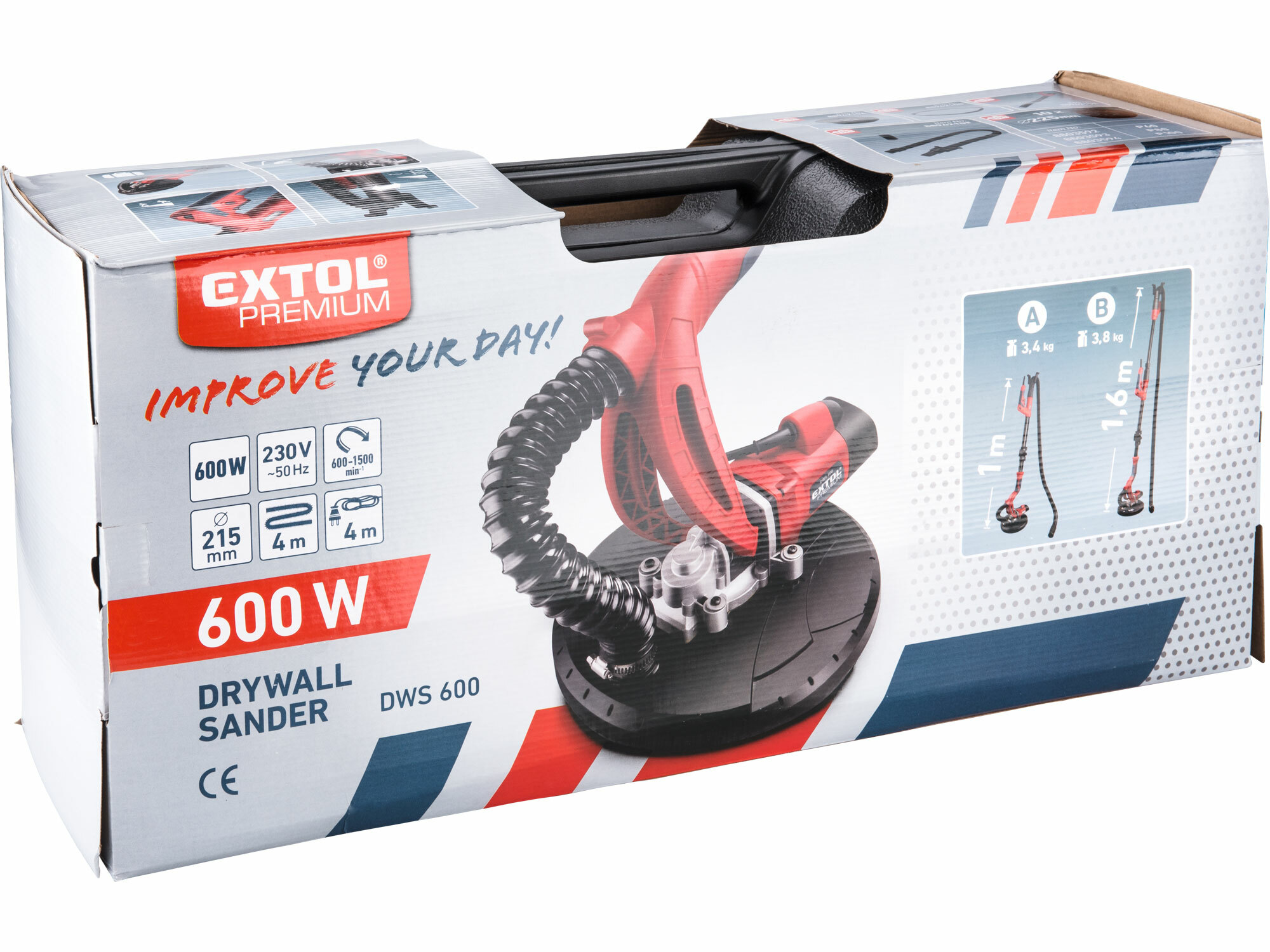 Madal Bal EXTOL PREMIUM 8894210 Brúska na sadrokartón teleskopická, 225mm, 600W