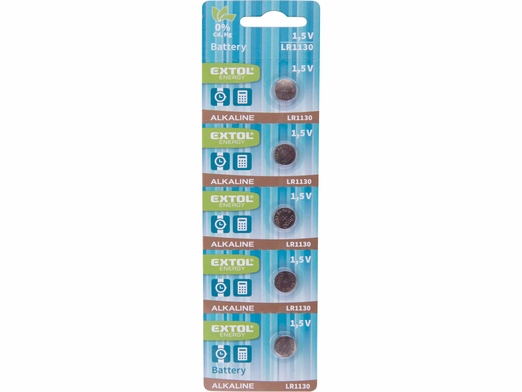EXTOL ENERGY 42055 Batéria alkalická 5ks, 1,5V, typ LR54 / LR1130
