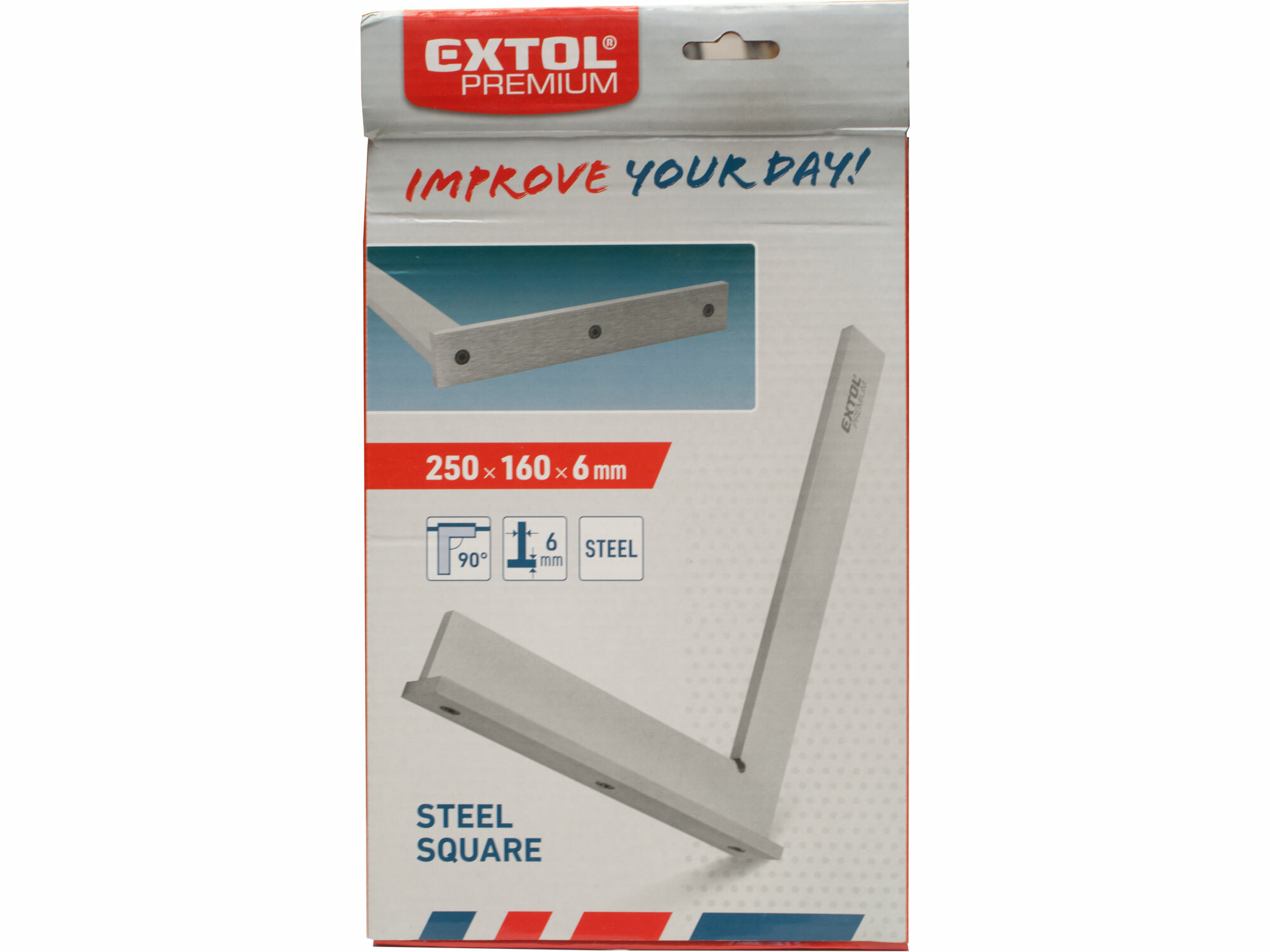 EXTOL PREMIUM 8825130 Uholník zámočnícky s príložníkom, 250x160x5mm, oceľový