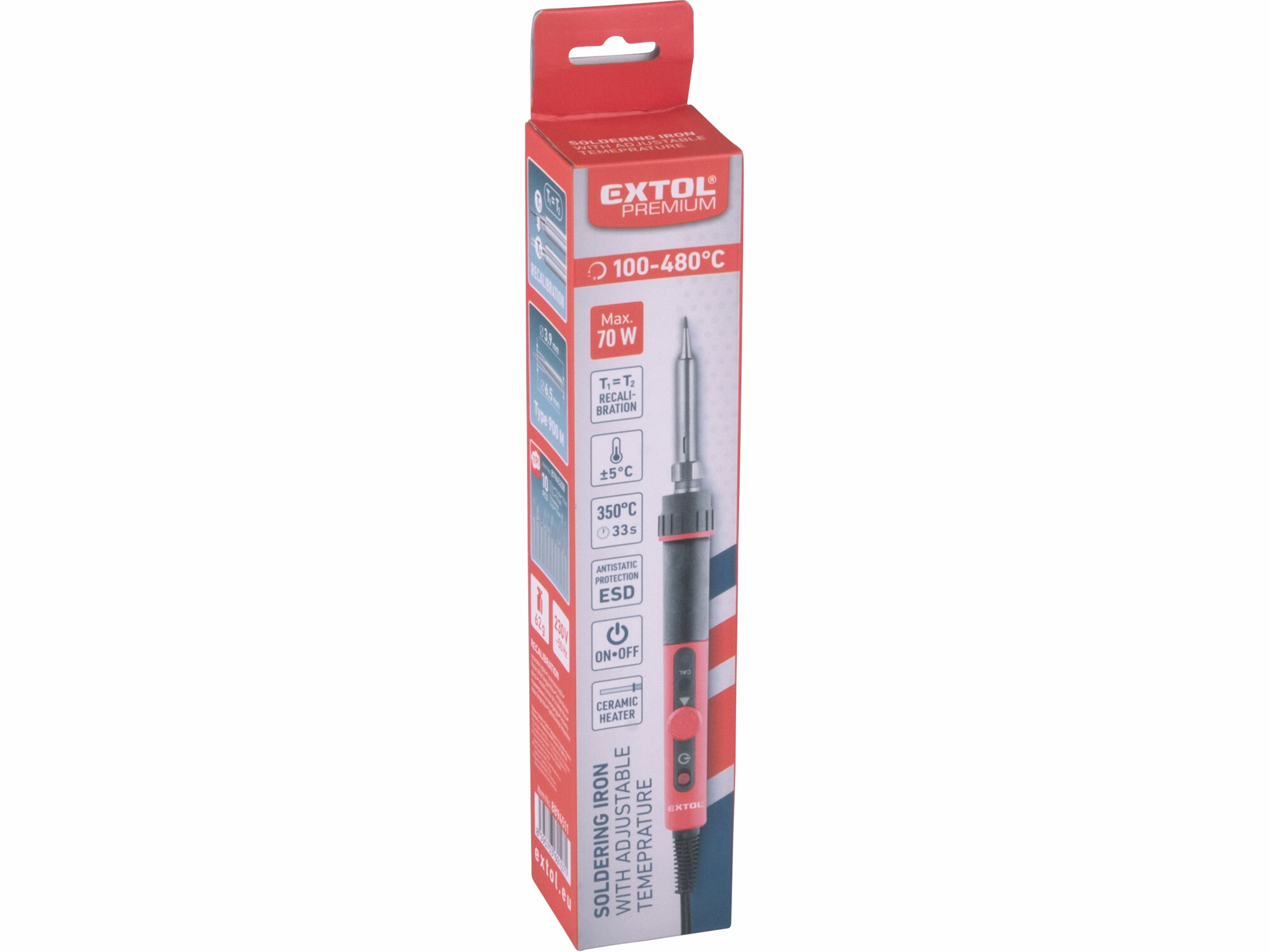 EXTOL PREMIUM 8894511 Spájkovačka hrotová, 70W, 100-480°C