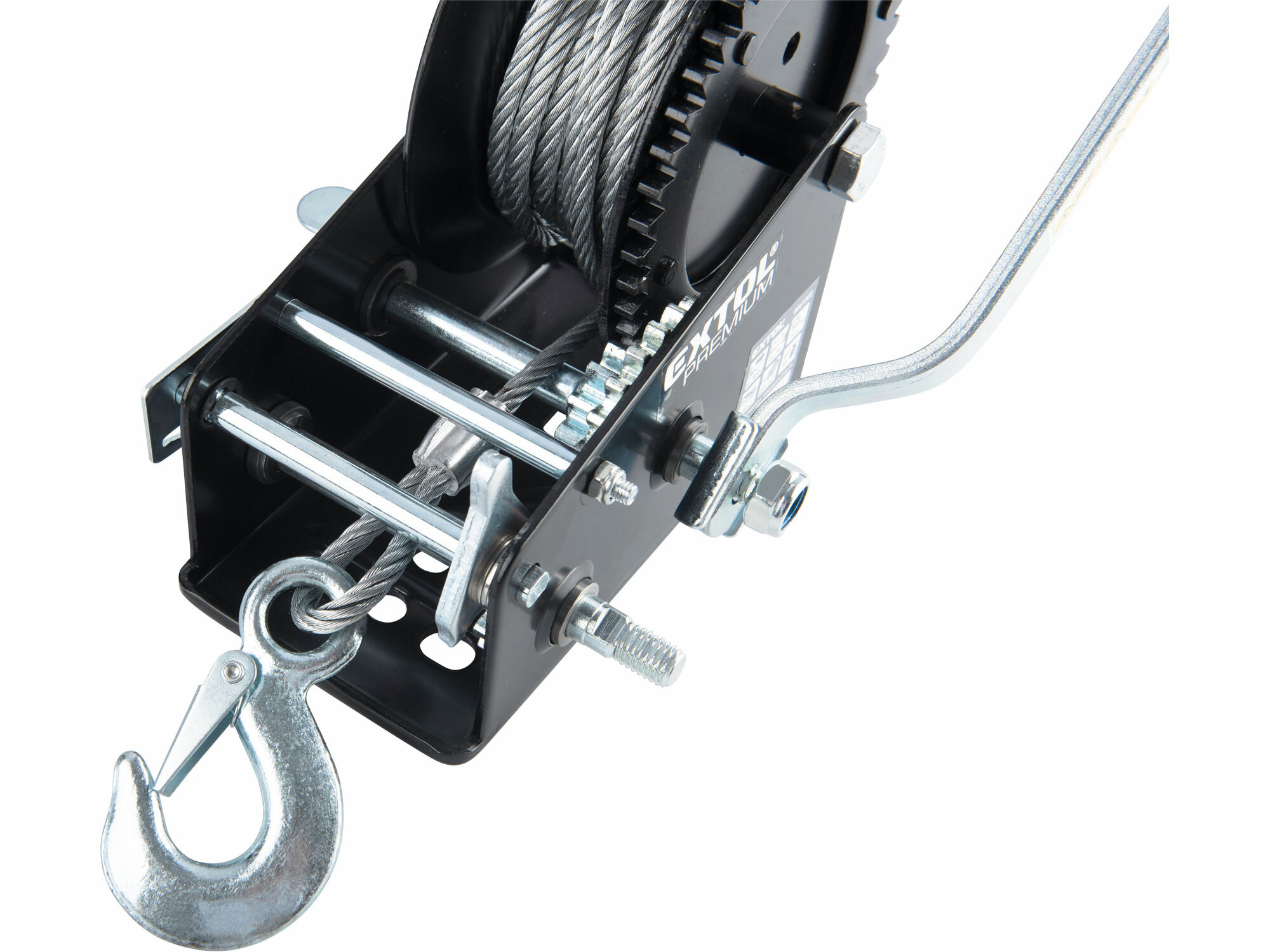 EXTOL PREMIUM 8861305 Navijak lanový ručný obojsmerný, 1350kg, 2 rýchlosti, lano Ø6mmx10m