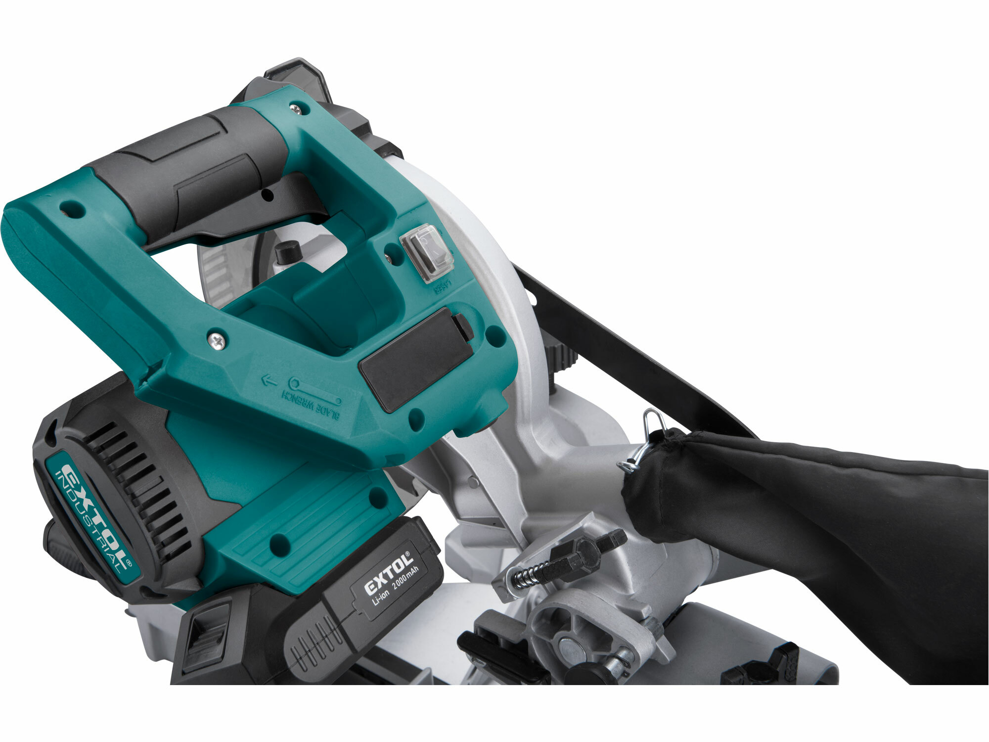 EXTOL INDUSTRIAL 8791826 Píla pokosová s posuvom aku Share20V, 1x2Ah, kotúč 185mm, bezuhlíkový motor