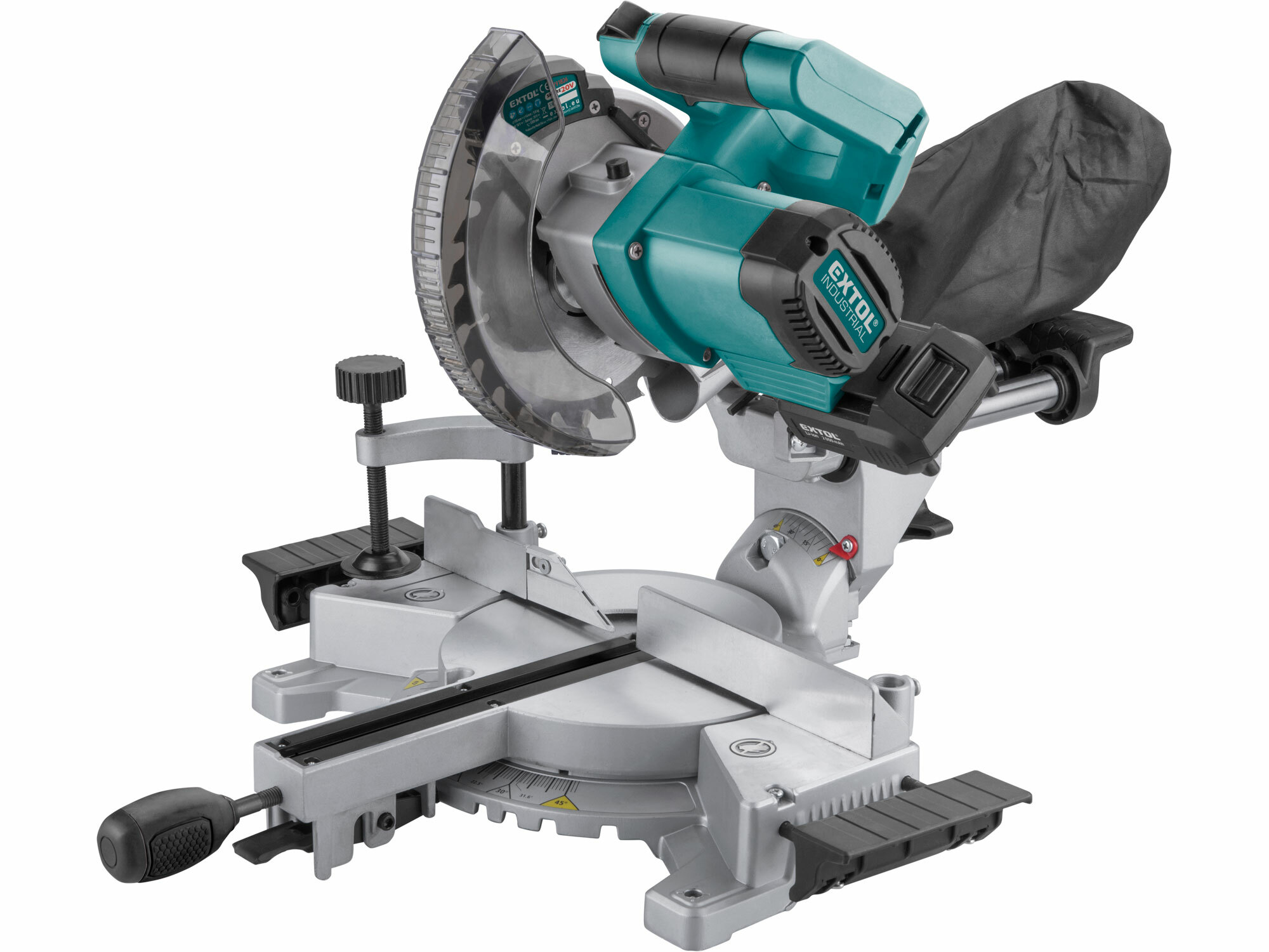 EXTOL INDUSTRIAL 8791826 Píla pokosová s posuvom aku Share20V, 1x2Ah, kotúč 185mm, bezuhlíkový motor