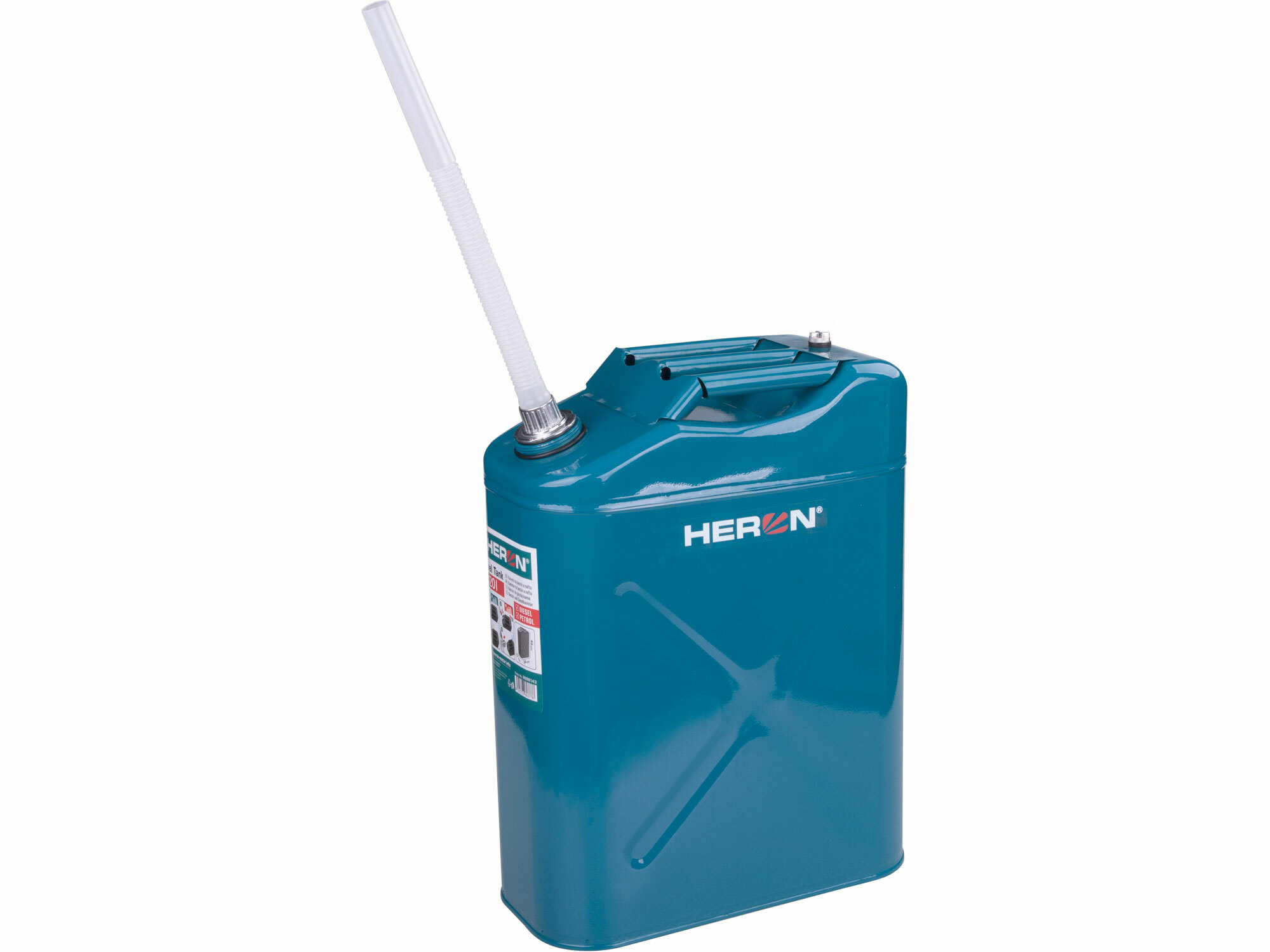 HERON 8898143 Kanister oceľový na benzín 20l s nalievacím hrdlom