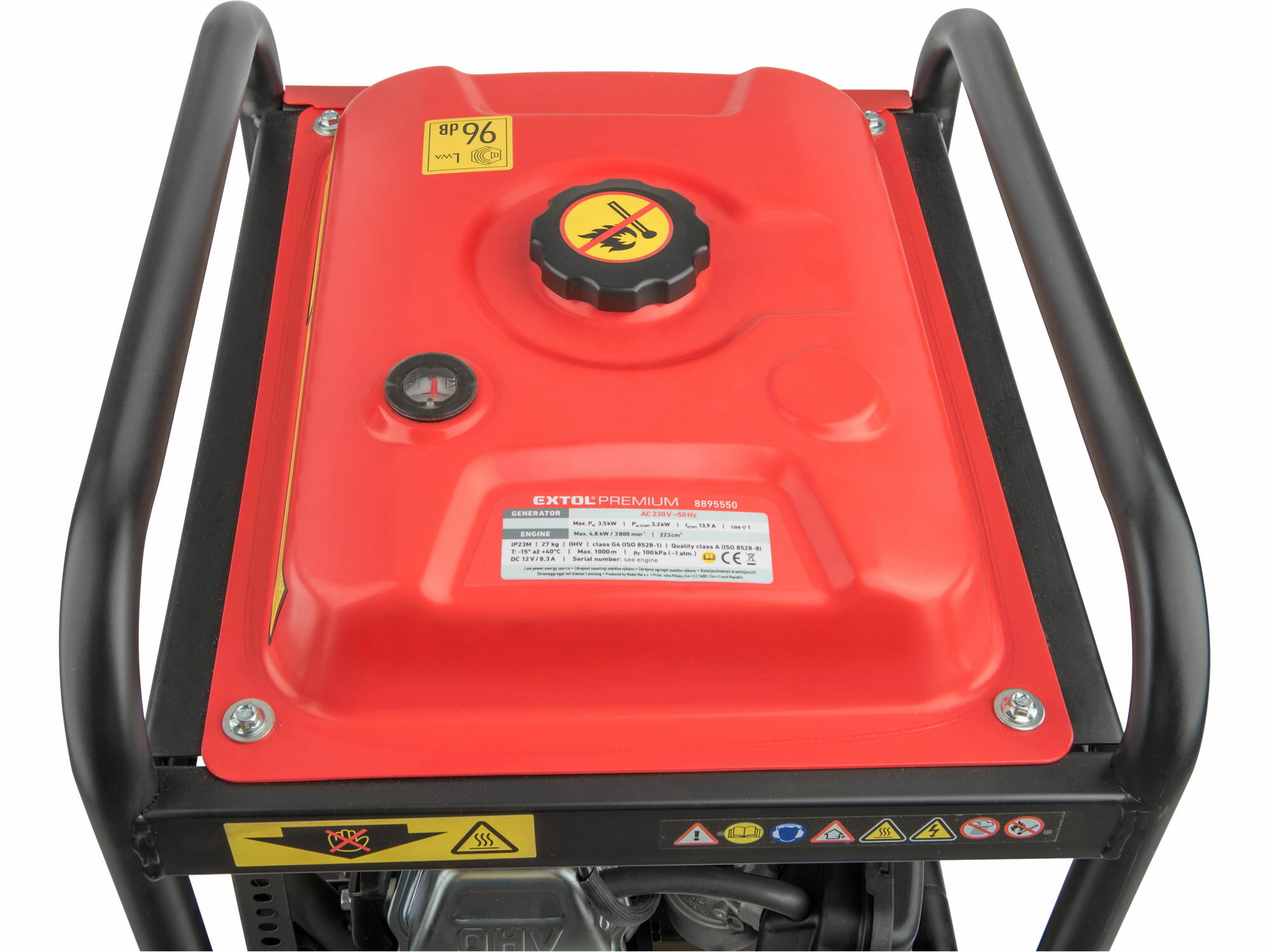 EXTOL PREMIUM 8895550 Elektrocentrála invertorová rámová 1F, 3,5kW, 7HP, ručný štart