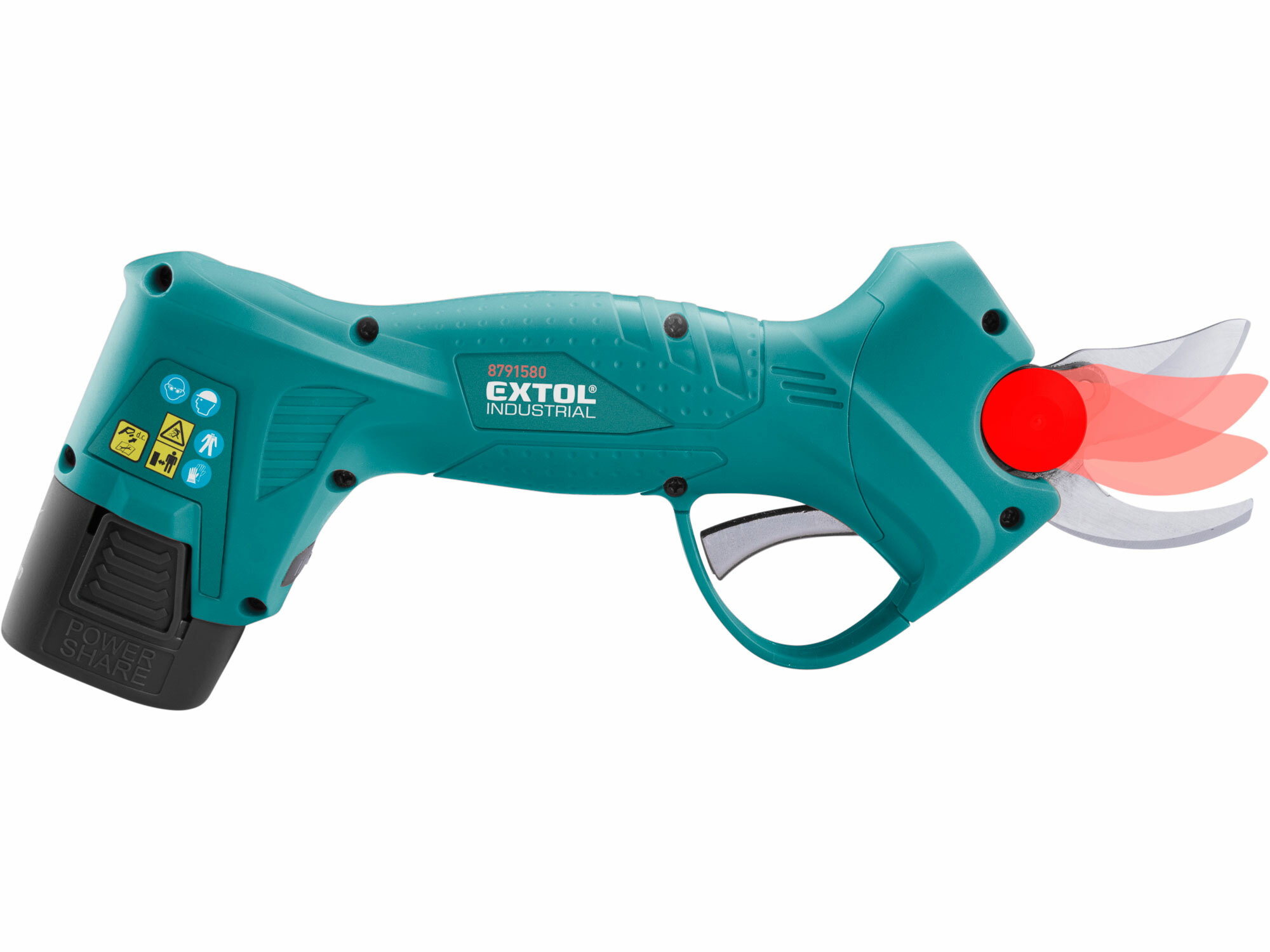 EXTOL INDUSTRIAL 8791580 Nožnice záhradnícke akumulátorové, 2x akumulátor 16V/2Ah Li-ion