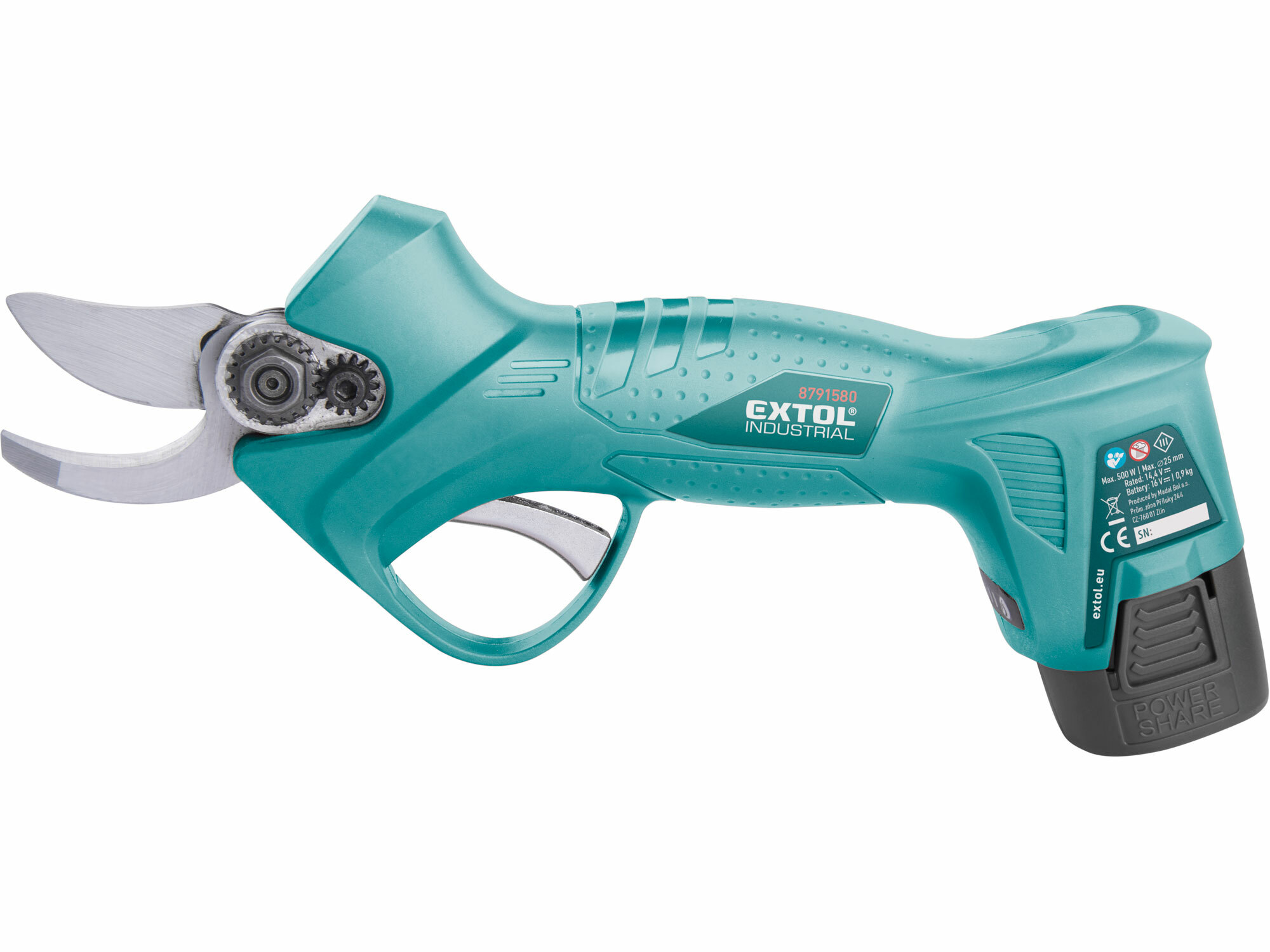 EXTOL INDUSTRIAL 8791580 Nožnice záhradnícke akumulátorové, 2x akumulátor 16V/2Ah Li-ion