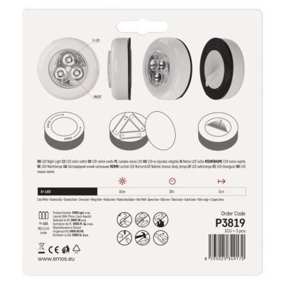 EMOS Samolepiace LED svetlo P3819, 10 lm, 3× AAA