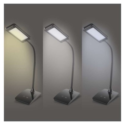 EMOS Lighting LED stolná lampa Eddy, čierna