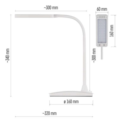 EMOS Lighting LED stolná lampa Eddy, biela