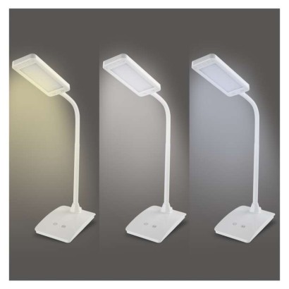EMOS Lighting LED stolná lampa Eddy, biela