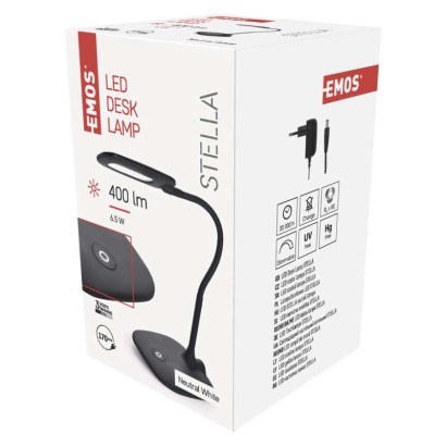EMOS LED stolná lampa STELLA, čierna