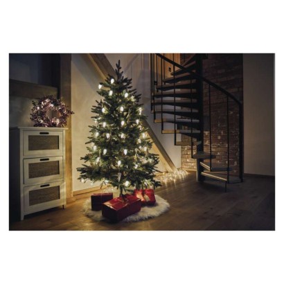 EMOS LED vianočná reťaz – šišky, 9,8 m, vonkajšia aj vnútorná, teplá biela, programy