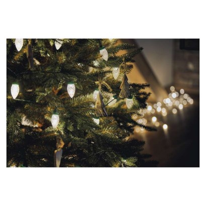 EMOS LED vianočná reťaz – šišky, 9,8 m, vonkajšia aj vnútorná, teplá biela, programy