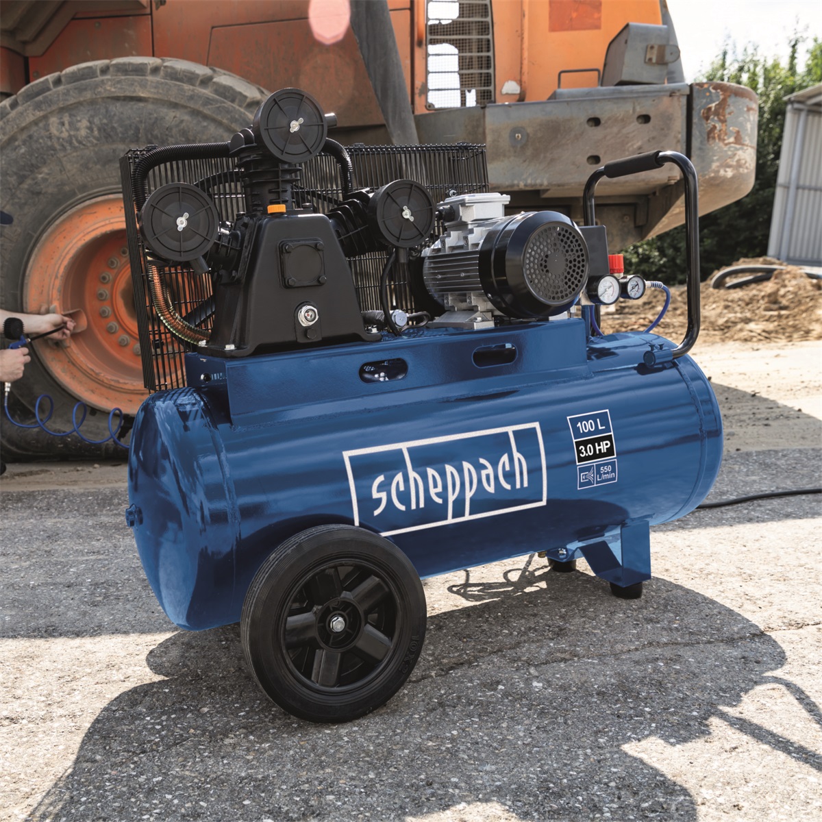 SCHEPPACH HC 550 tc olejový trojvalcový remeňový kompresor 100 l 5906147901