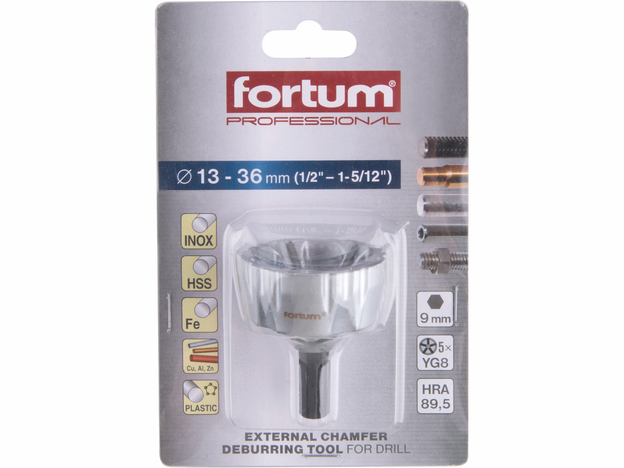 FORTUM 4769003 Odhrotovač pre vonkajšie závity a rúrky, 13-36mm, WC plátky