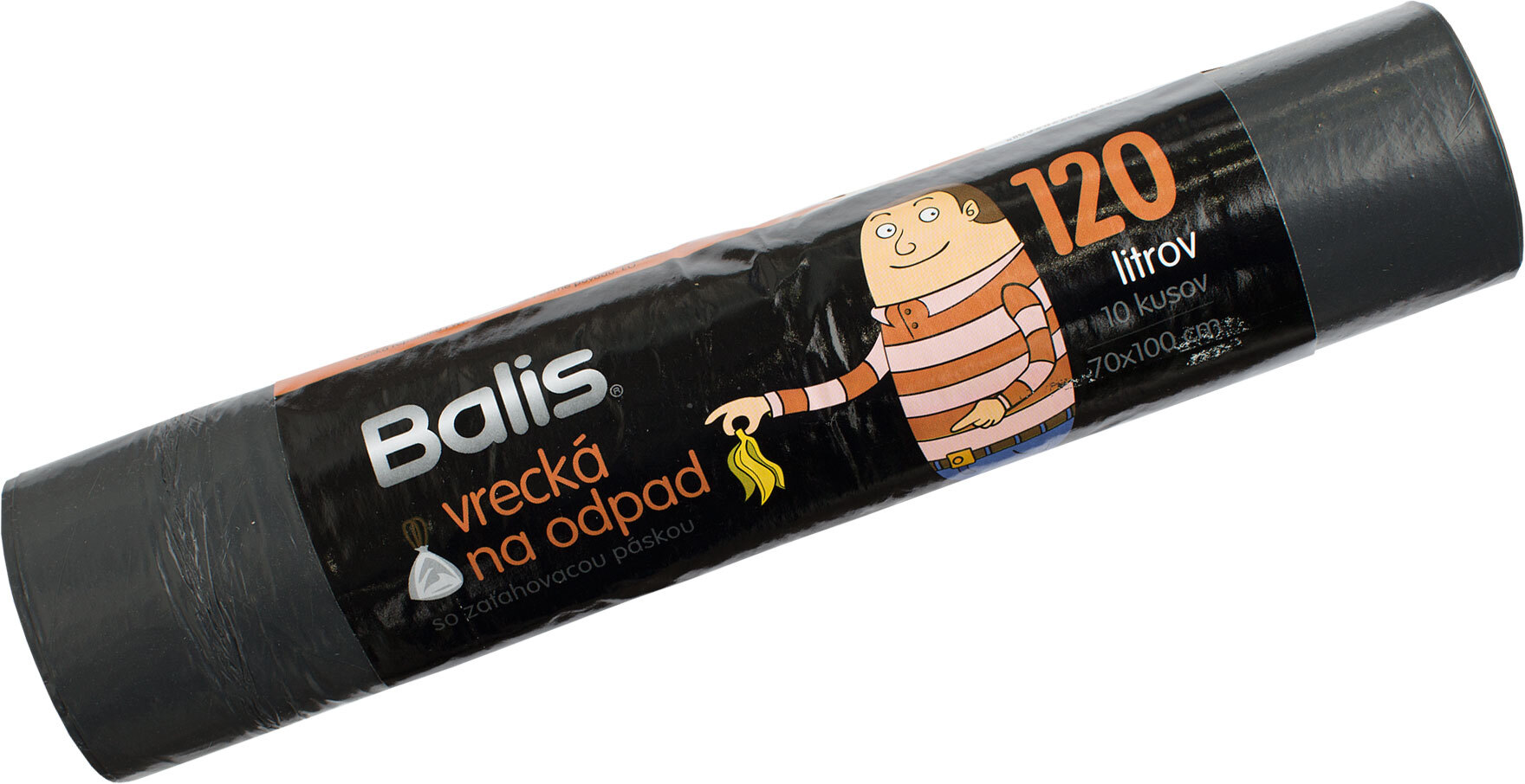 Vrecia na odpad zaťahovacie 120l, 10ks, 70x100cm