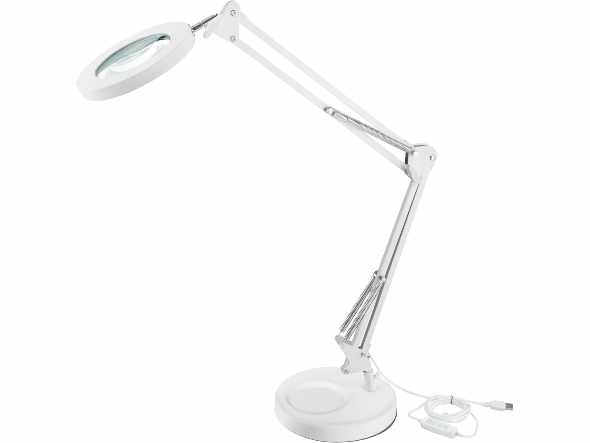 EXTOL LIGHT 43161 Lampa stolová s LED a lupou, 2400lm, USB napájanie, biela