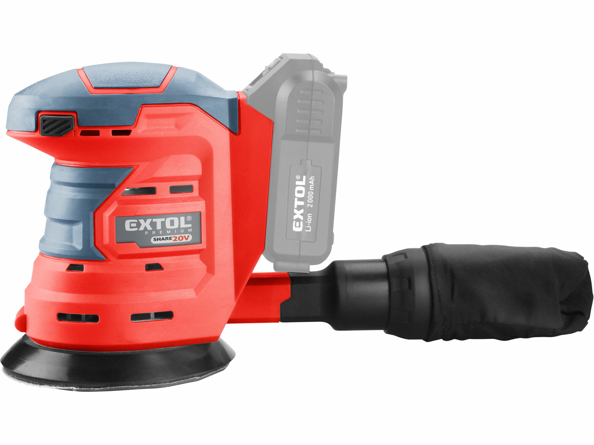 EXTOL PREMIUM 8891847 Brúska excentrická aku Share20V, bez aku, Ø125mm
