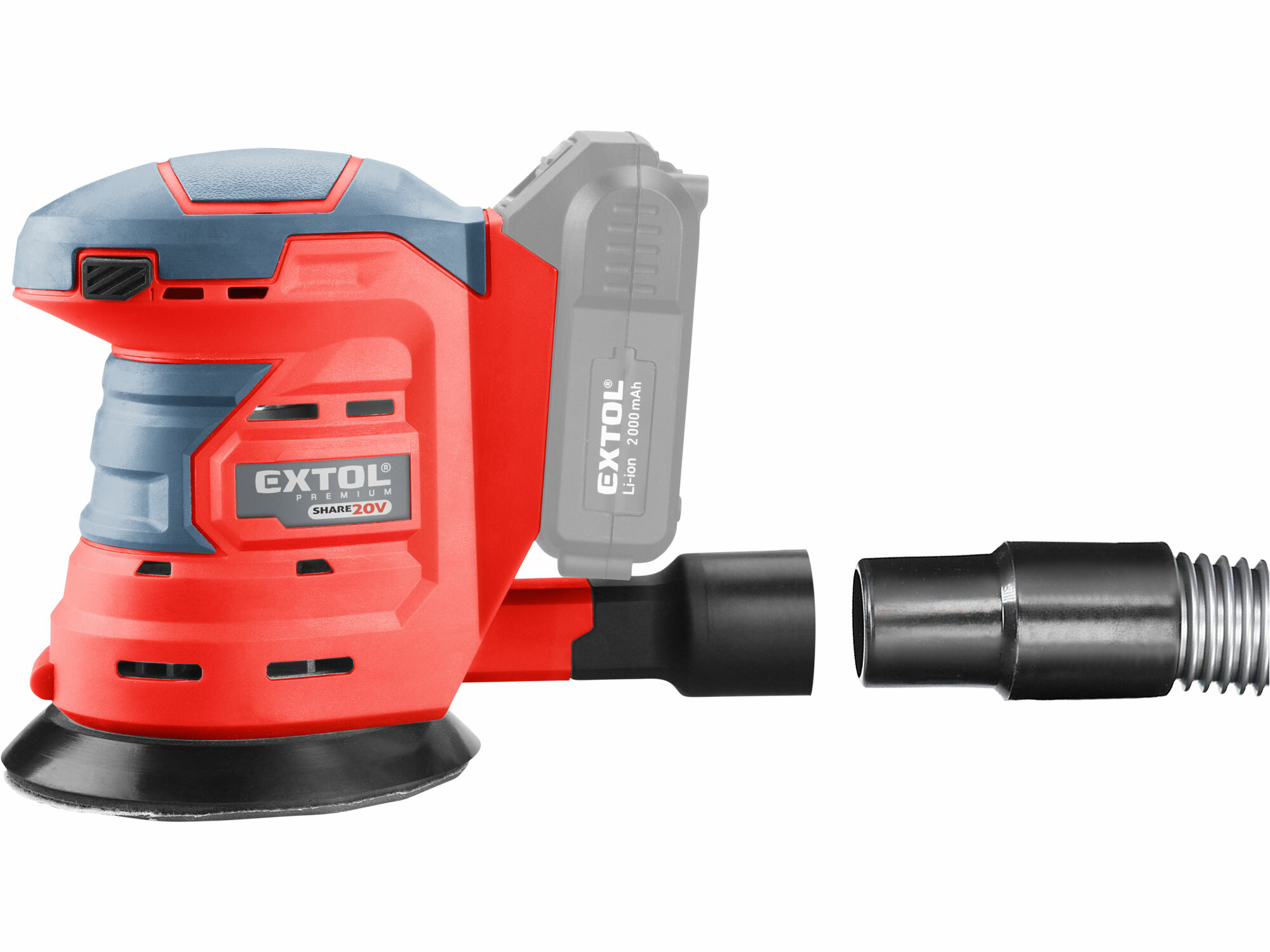 EXTOL PREMIUM 8891847 Brúska excentrická aku Share20V, bez aku, Ø125mm
