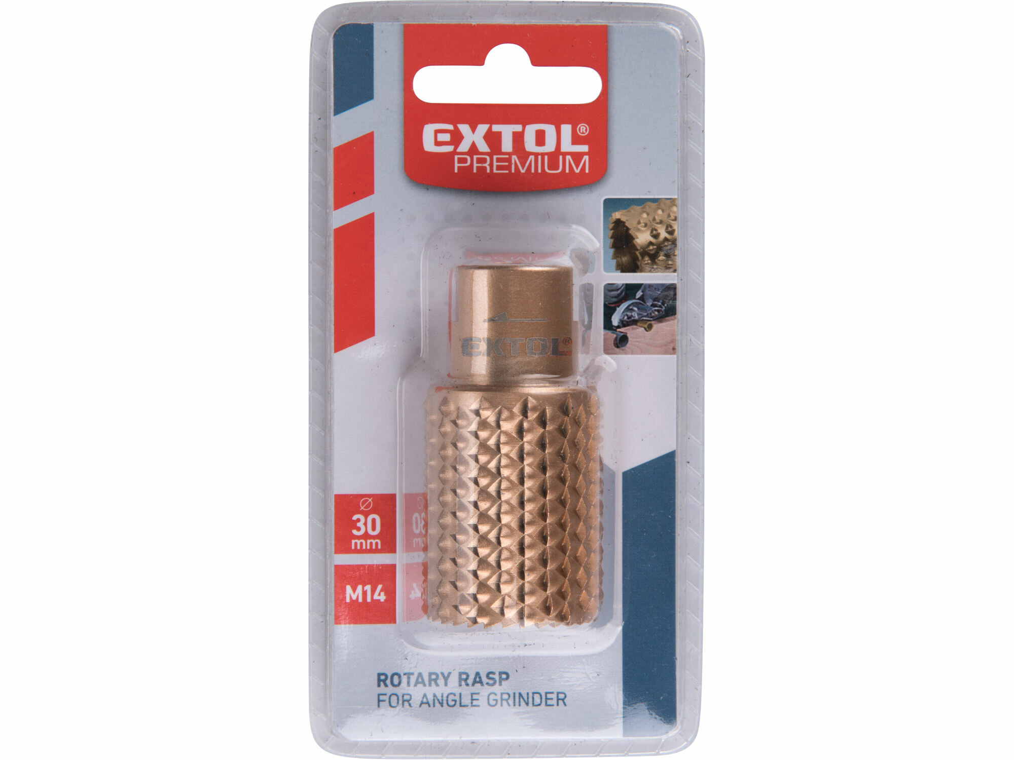 EXTOL PREMIUM 8803694 Rašpľa valcová do uhlovej brúsky, Ø30mm, M14