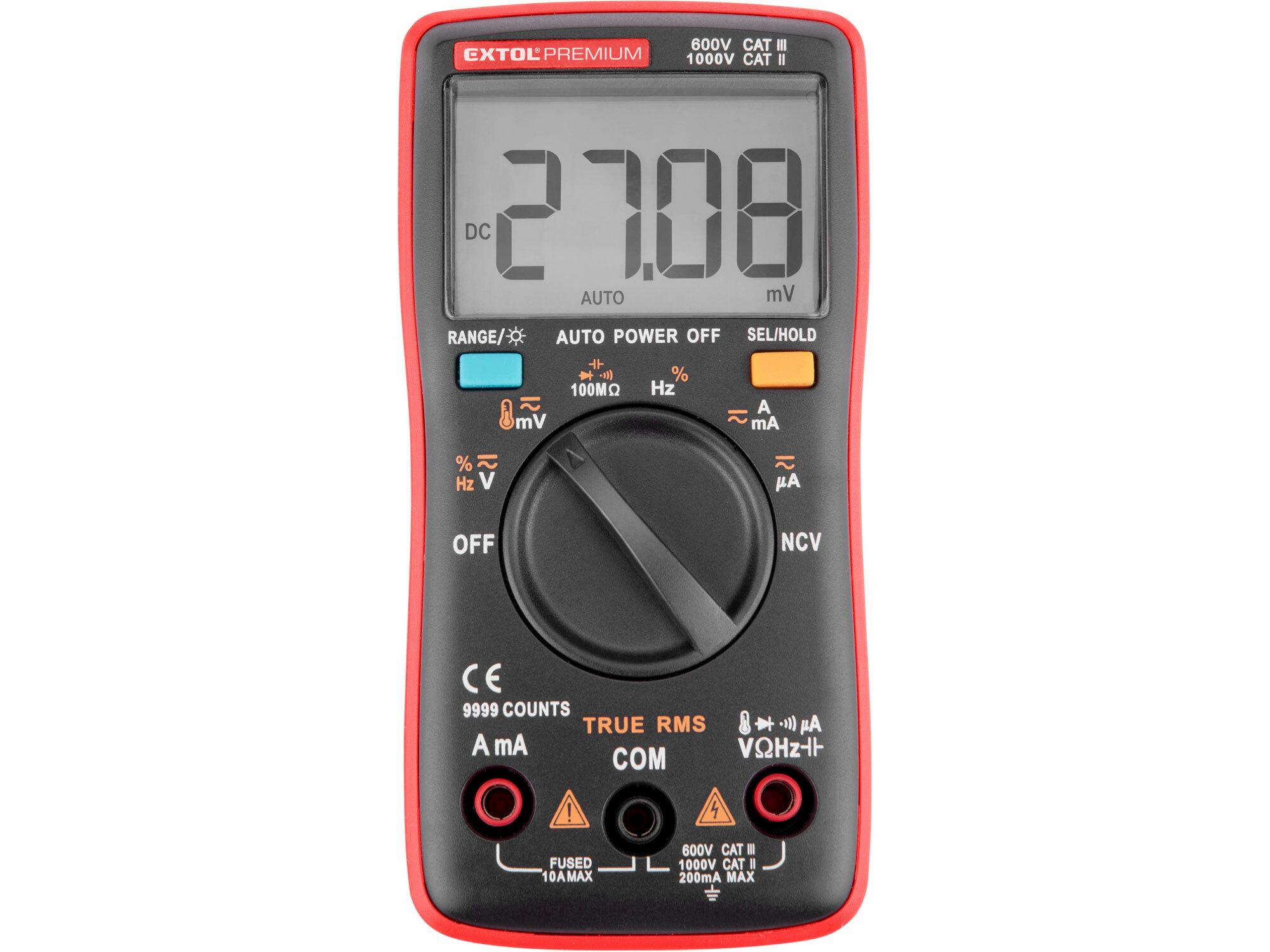 EXTOL PREMIUM 8831254 Multimeter digitálny s automatickou voľbou rozsahov,True RMS, max. 750V/1000V AC/DC