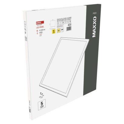 EMOS LED panel MAXXO 60×60, štvorcový vstavaný biely, 36W teplá b. UGR