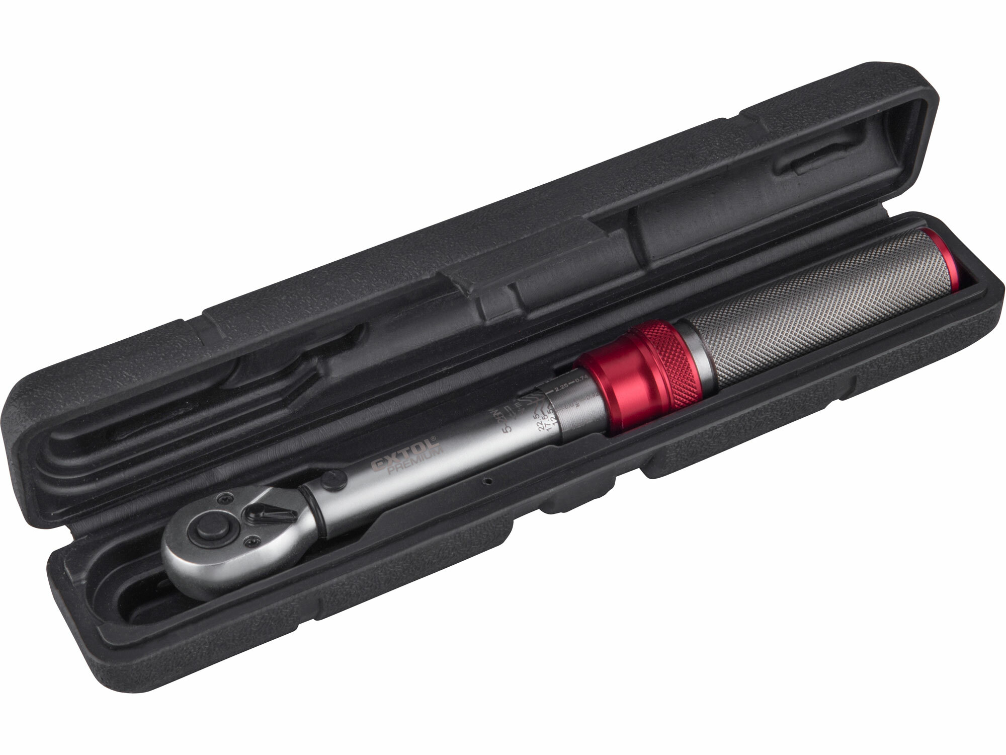 EXTOL PREMIUM 8825306 Kľúč momentový so stupnicou 1/4", 5-25Nm, dĺžka 234mm