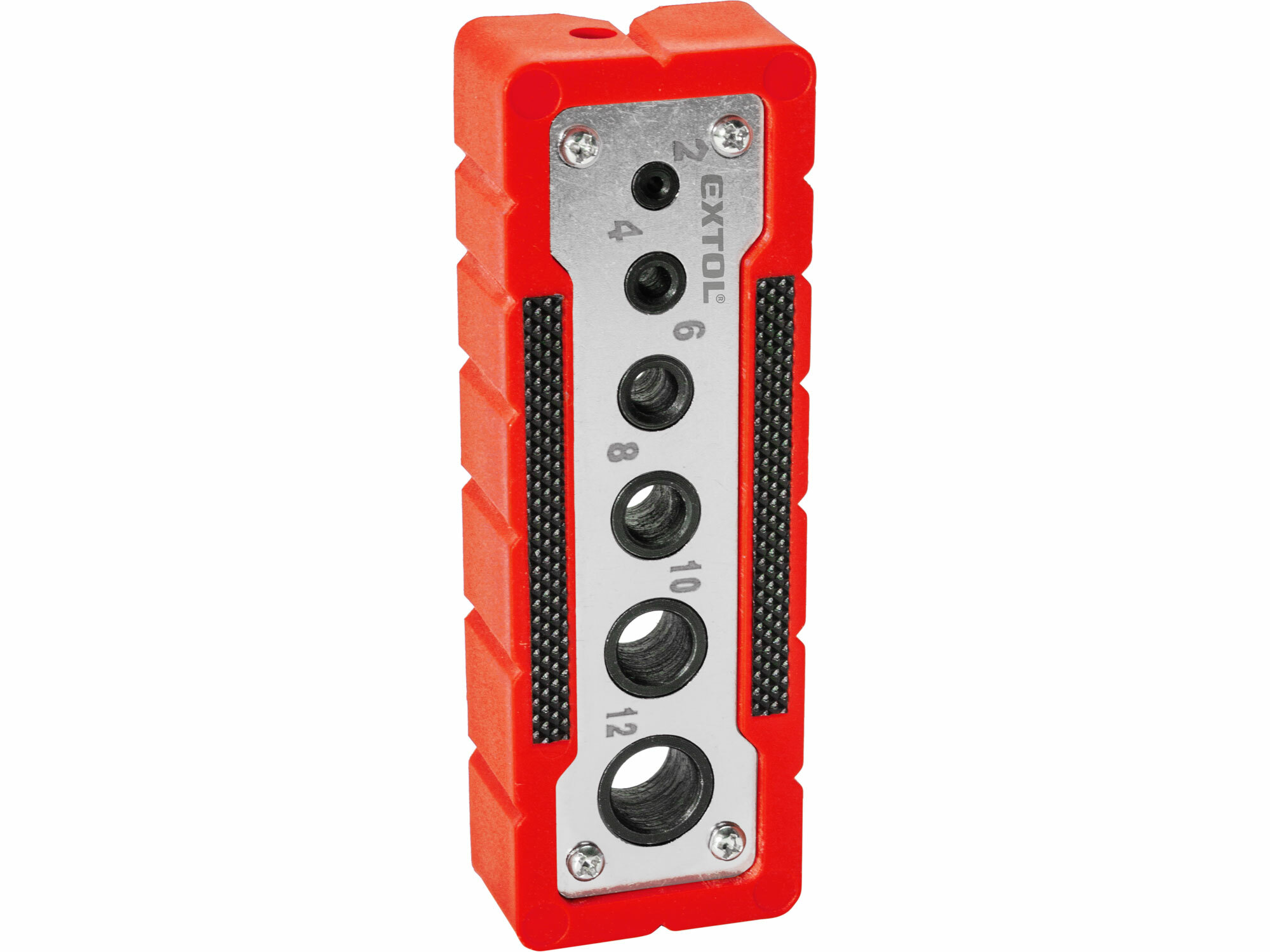 EXTOL PREMIUM 8801920 Šablóna vŕtacia, Ø2-4-6-8-10-12mm, 0°/45°