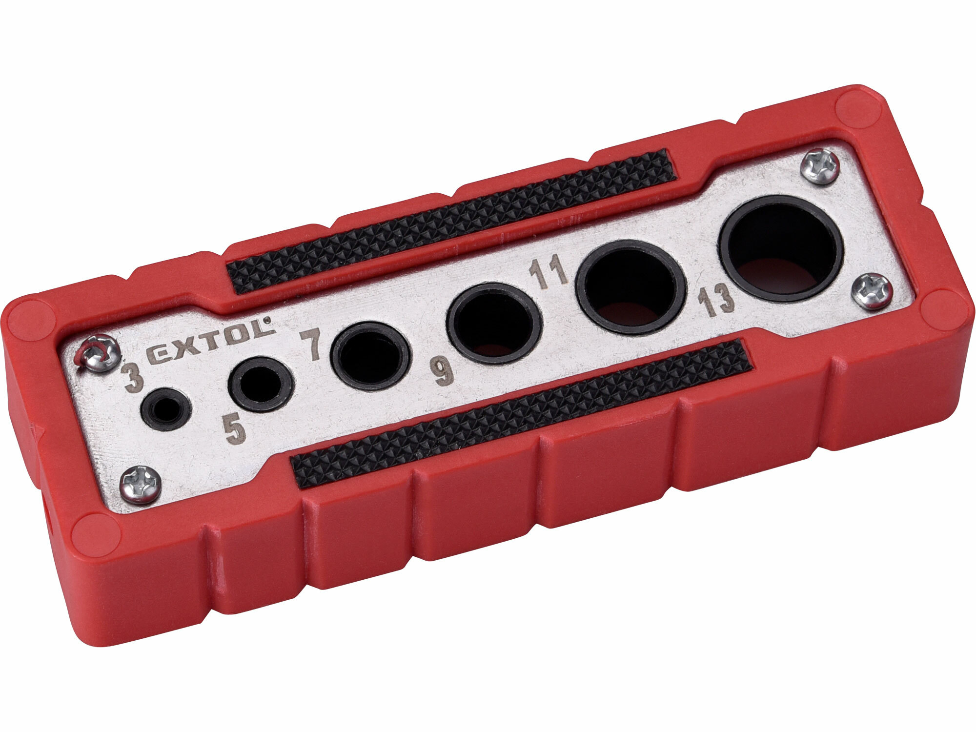 EXTOL PREMIUM 8801921 Šablóna vŕtacia, Ø3-5-7-9-11-13mm, 0°/45°