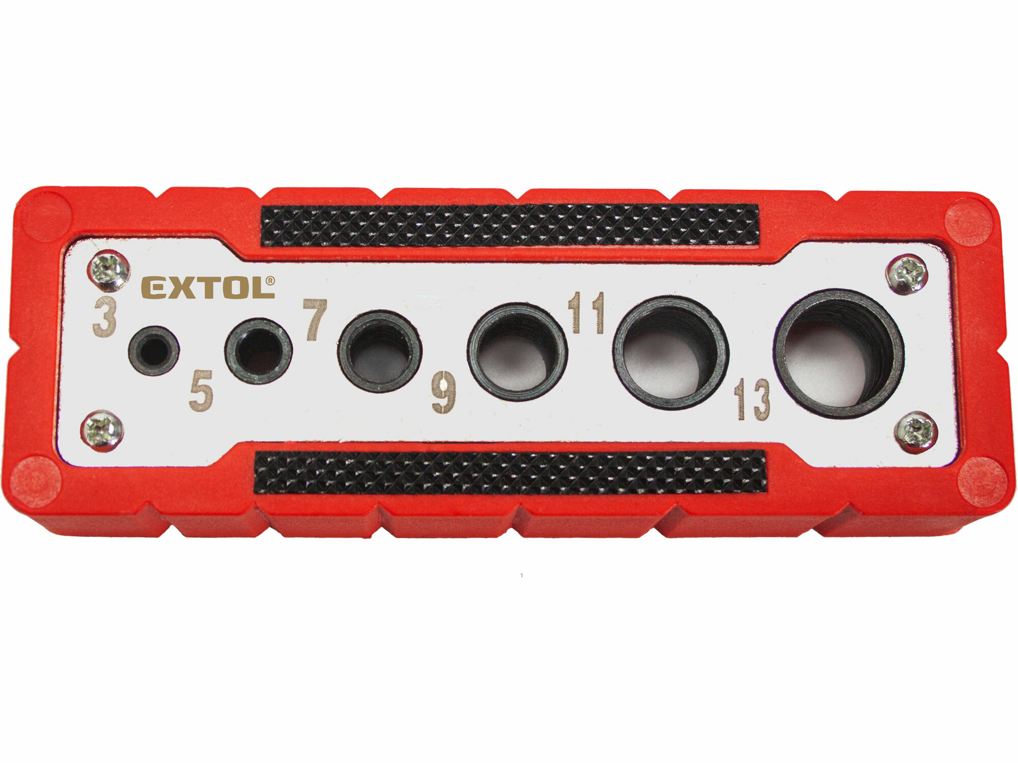 EXTOL PREMIUM 8801921 Šablóna vŕtacia, Ø3-5-7-9-11-13mm, 0°/45°