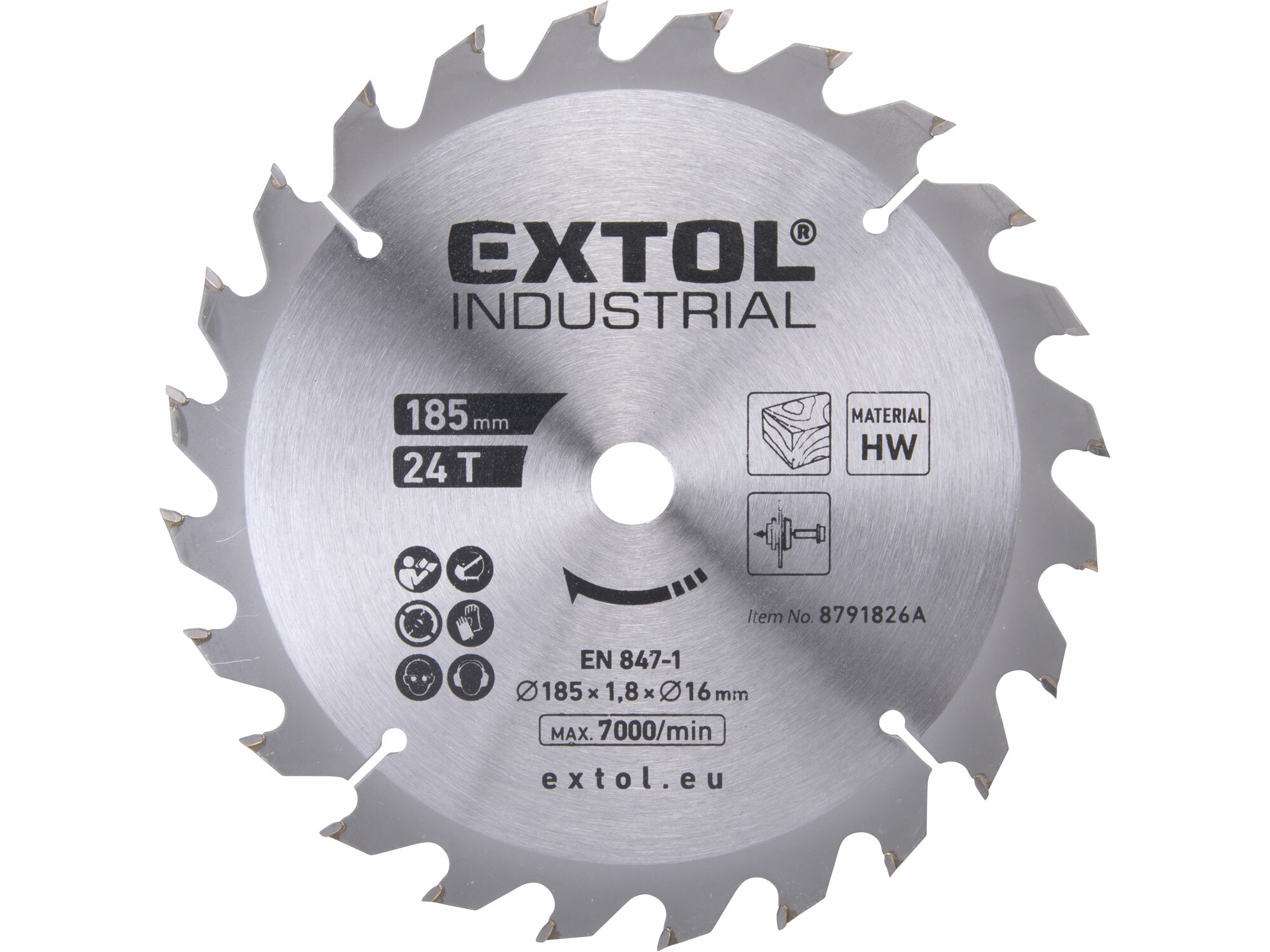 EXTOL INDUSTRIAL 8791826A Kotúč pílový 185x16mmx1,8mm, 24Z