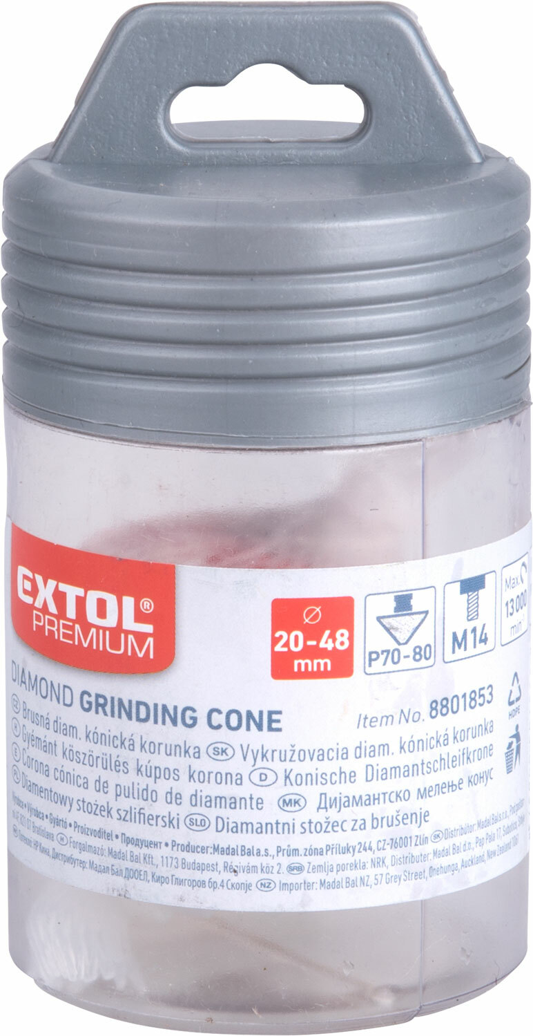 EXTOL PREMIUM 8801853 Fréza brúsna diamantová do uhlovej brúsky, kónická, Ø20-48mm