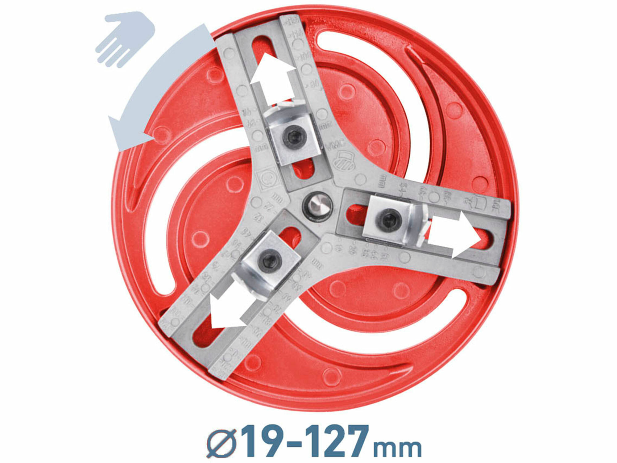 EXTOL PREMIUM 8801610 Vyrezávač otvorov trojramenný nastaviteľný, Ø19-127mm