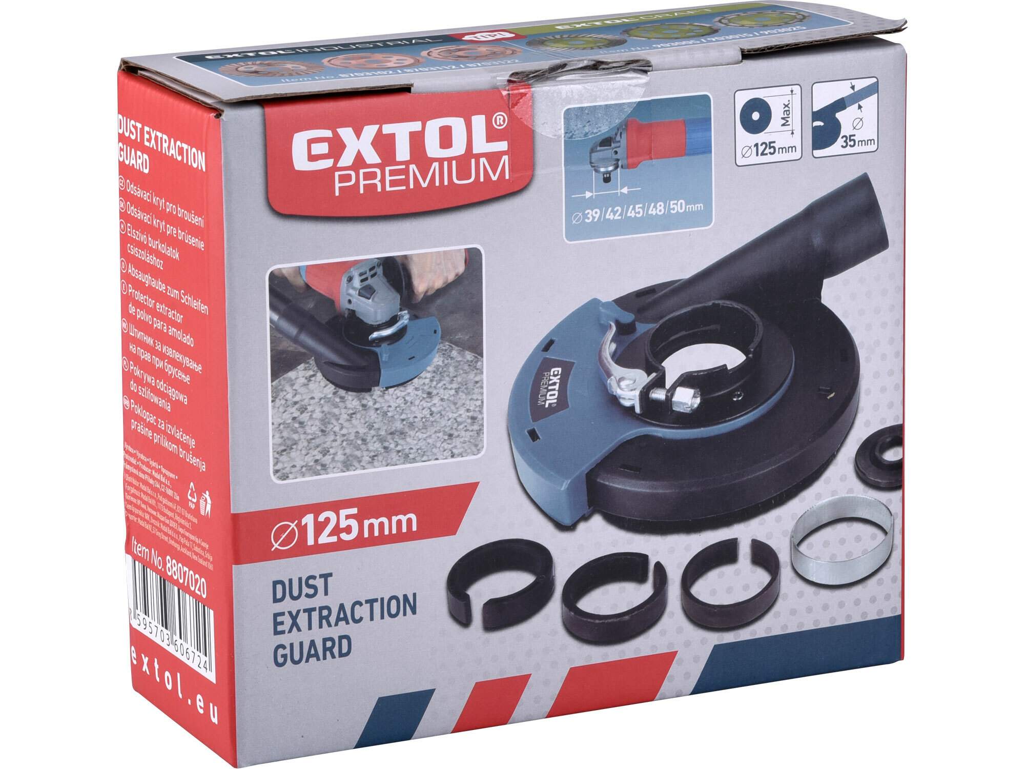 EXTOL PREMIUM 8807020 Kryt s odsávaním pre uhlovú brúsku na brúsenie a leštenie, 125mm