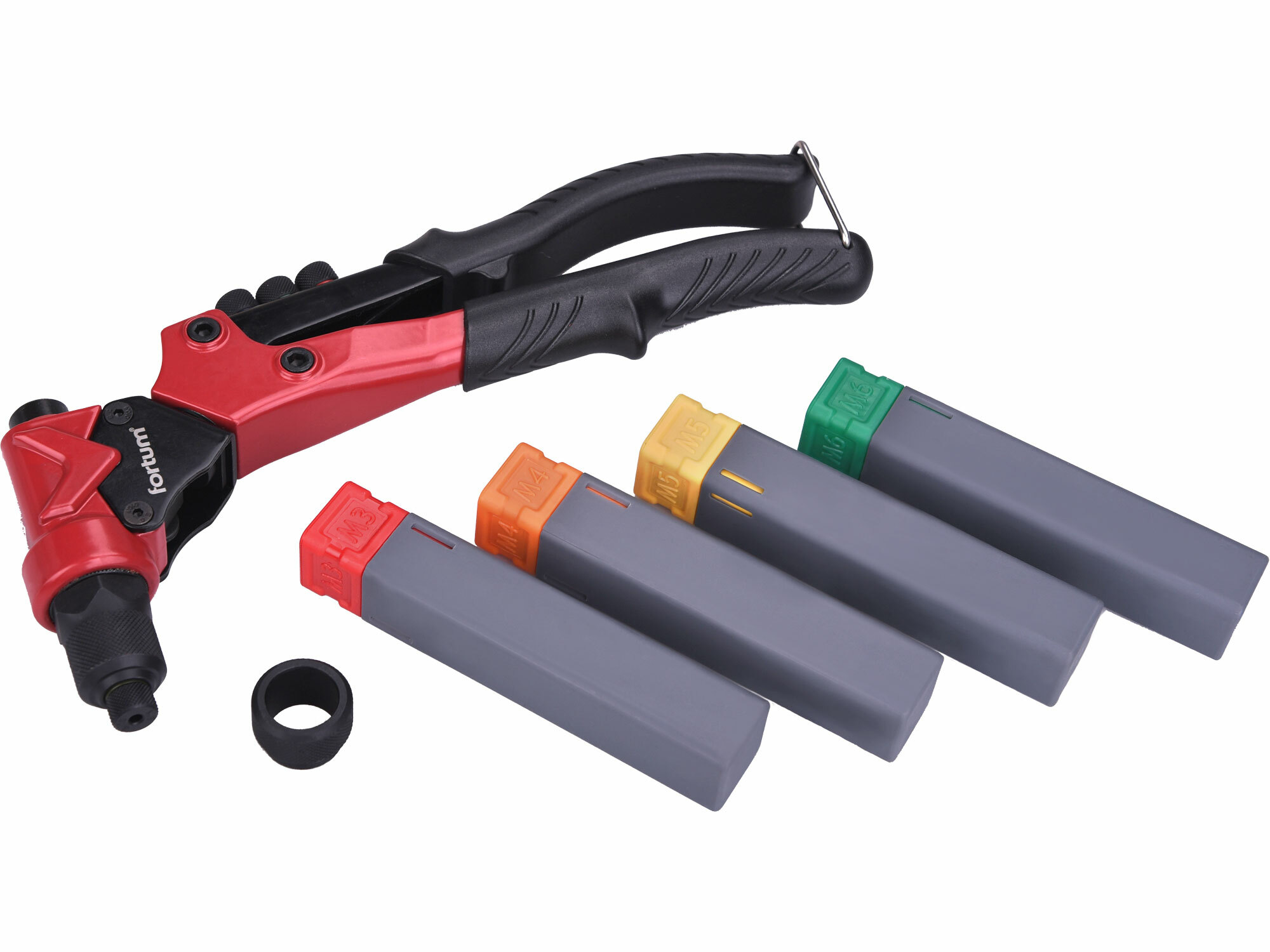 FORTUM 4770628 Kliešte nitovacie s otočnou hlavou, 260mm, 2v1, nity 2,4-4,8mm, matice M3-M6