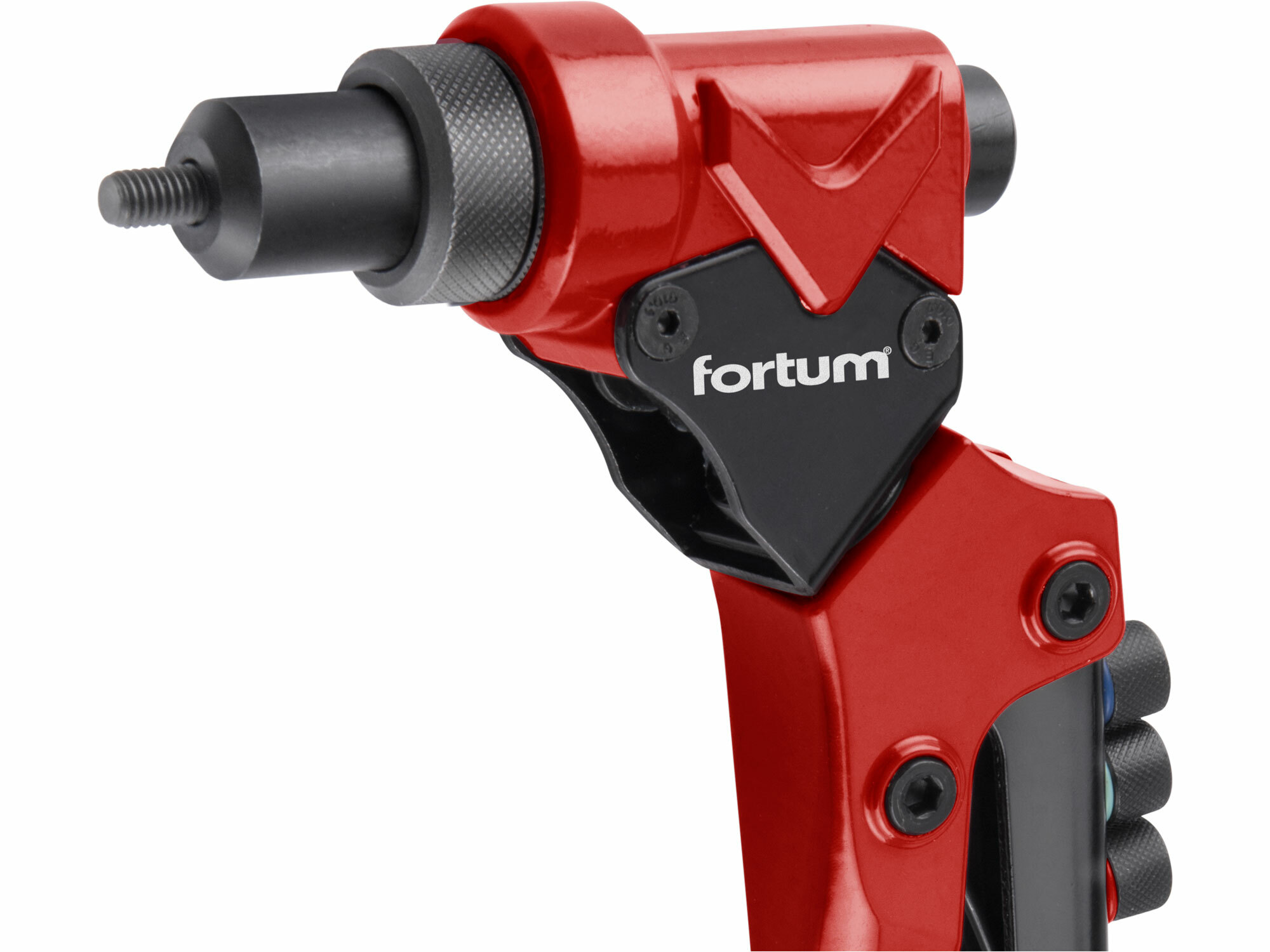 FORTUM 4770628 Kliešte nitovacie s otočnou hlavou, 260mm, 2v1, nity 2,4-4,8mm, matice M3-M6