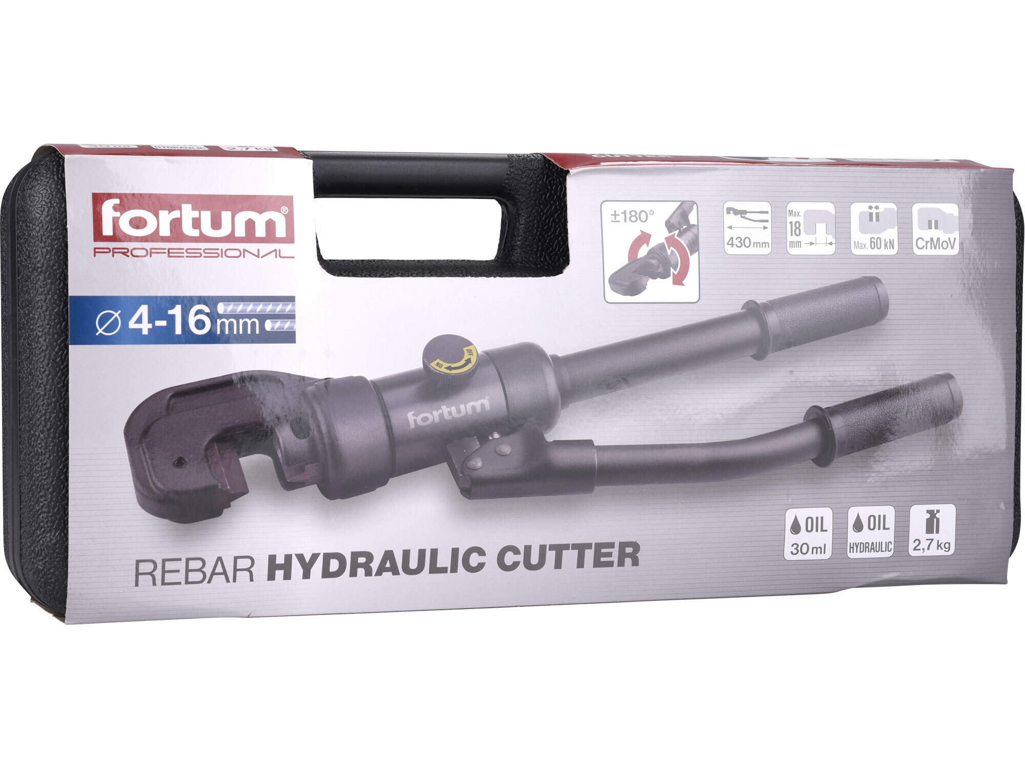FORTUM 4900172 Kliešte hydraulické pákové, 4-16mm, 60kN, dĺžka 430mm