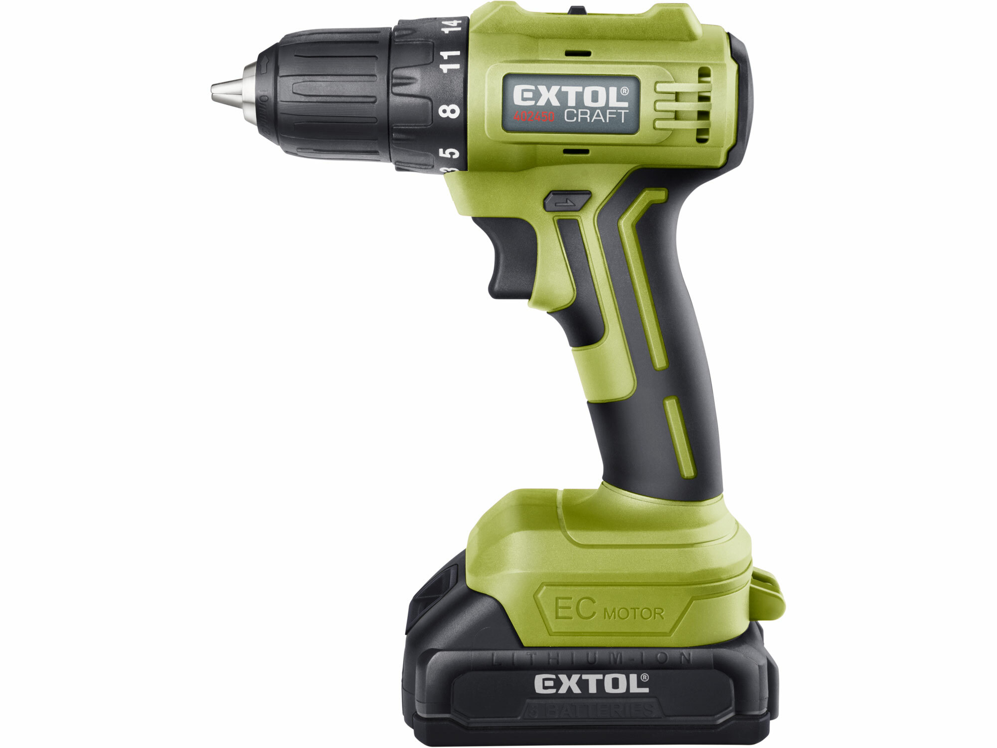 EXTOL CRAFT 402450 Vŕtačka akumulátorová bezuhlíková, 20V, 2x 2Ah Li-ion