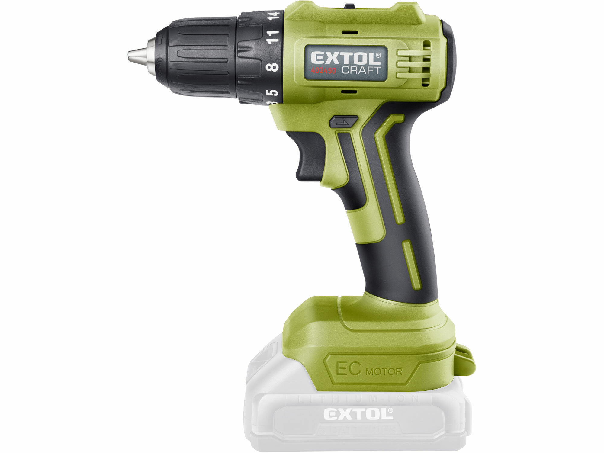 EXTOL CRAFT 402451 Vŕtačka akumulátorová bezuhlíková, 20V, bez aku a nabíjačky, 31Nm