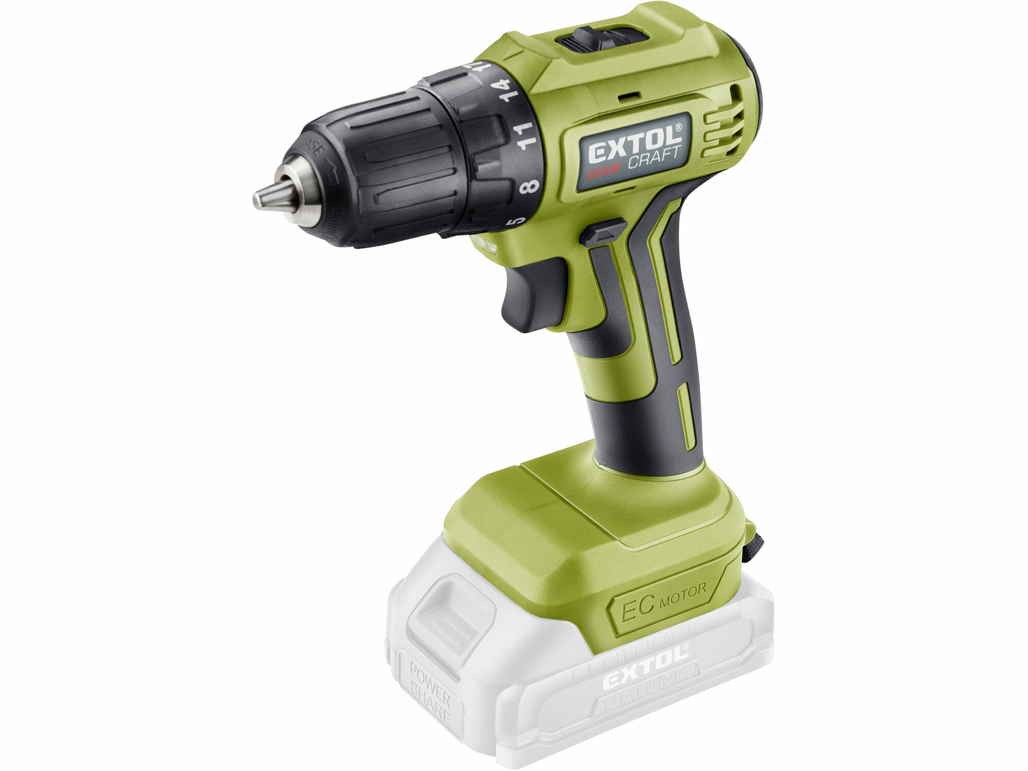 EXTOL CRAFT 402451 Vŕtačka akumulátorová bezuhlíková, 20V, bez aku a nabíjačky, 31Nm